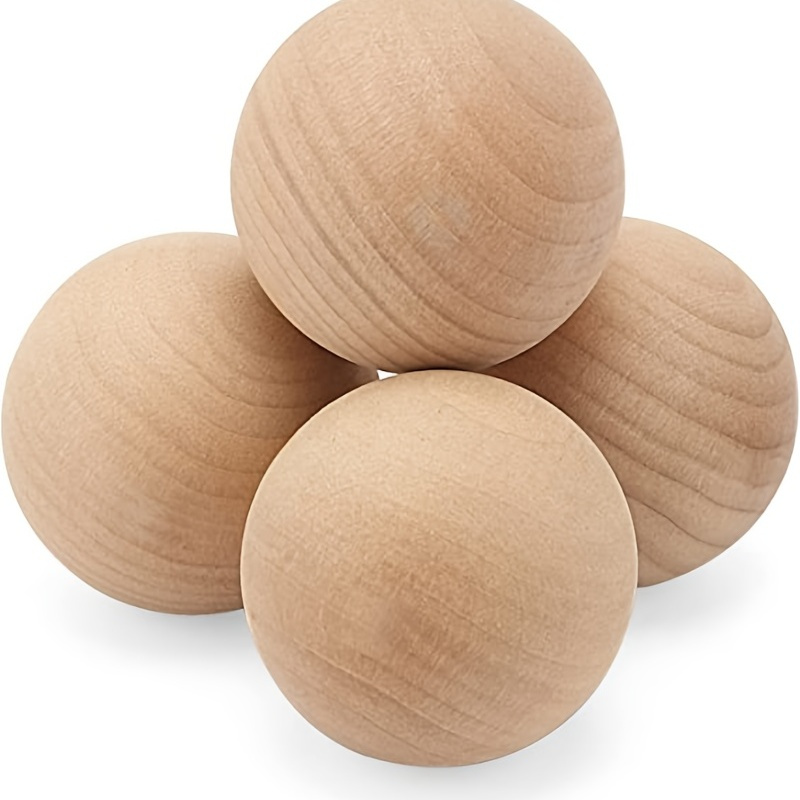 Wooden Round Balls Natural Round Hardwood Balls Smooth Birch - Temu