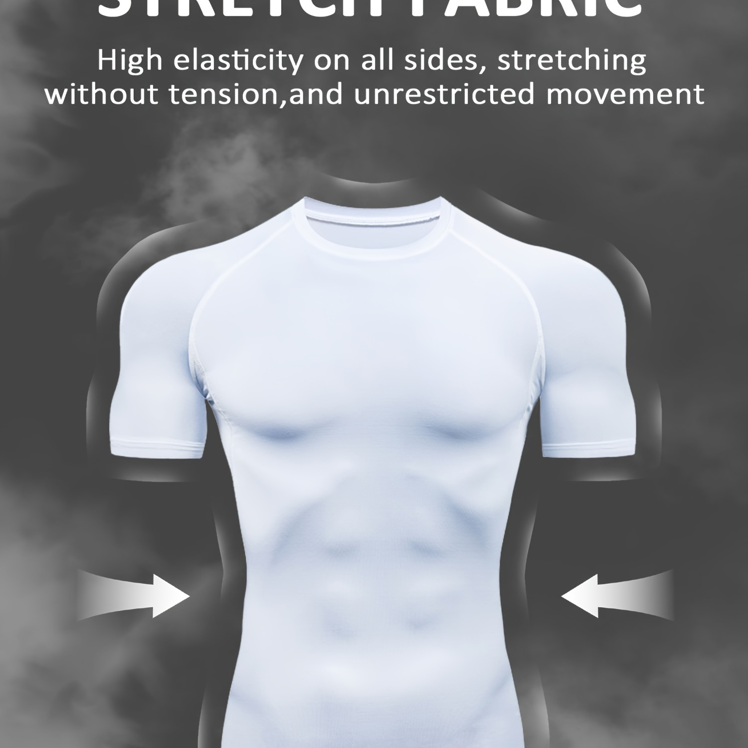 

Men's Comfy Quick-drying Sports Compression T-shirt, Highly Stretch Breathable Sweat-absorbing Tee Men's Summer Outdoor Clothes, Men's Clothing For Fitness Activities