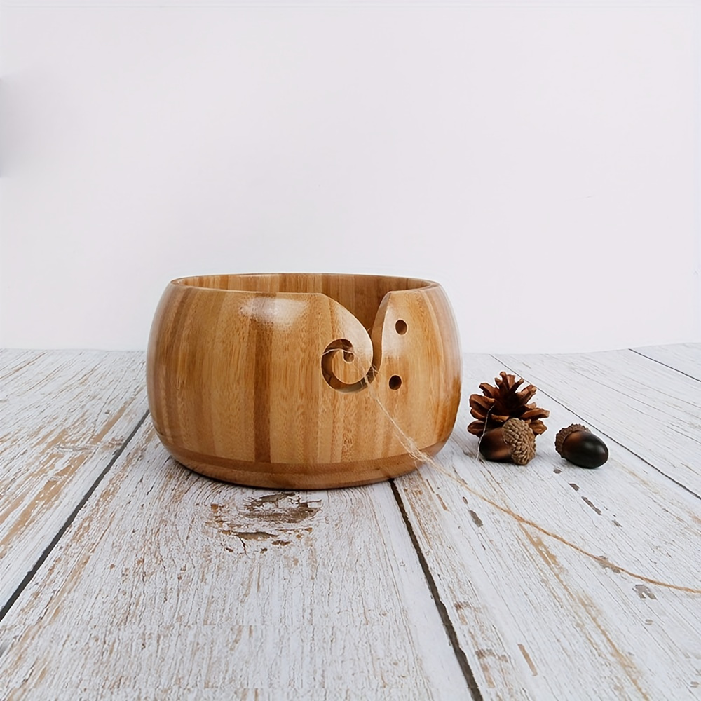 Crochet Bowl Wooden Yarn Bowl Multifunction Crochet - Temu