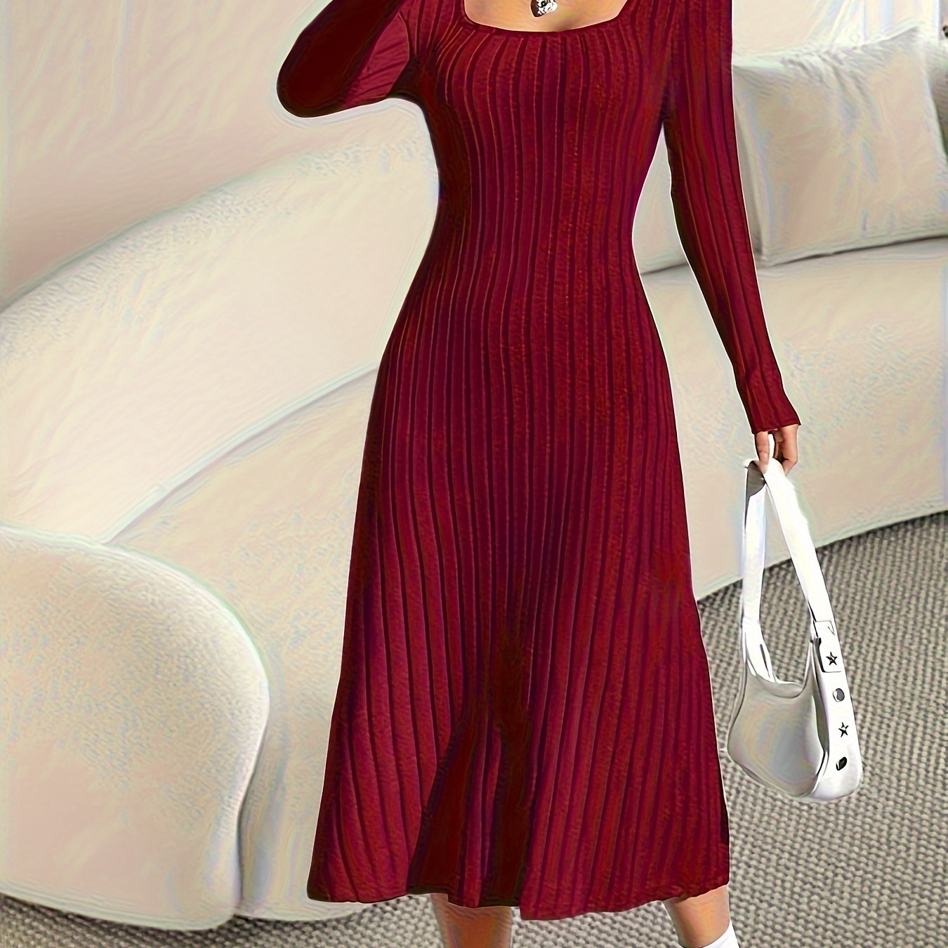 

Ribbed A- , Long For & , Women's Clothing