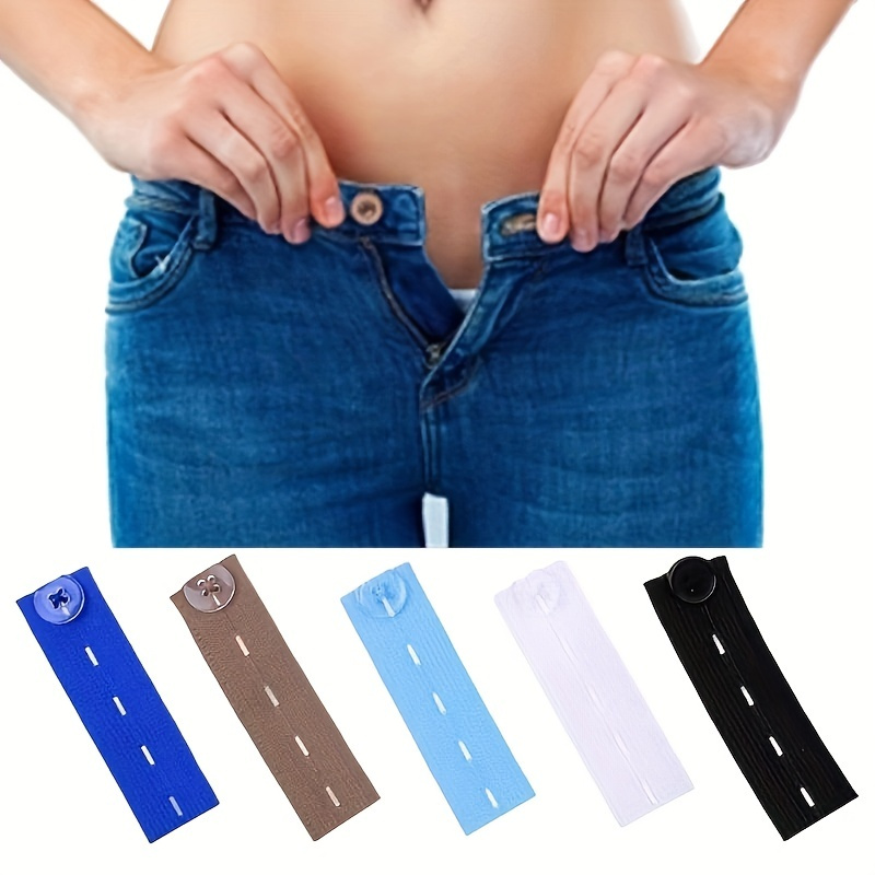Flexible Pants Waist Extender Button No Sew Metal Elastic - Temu