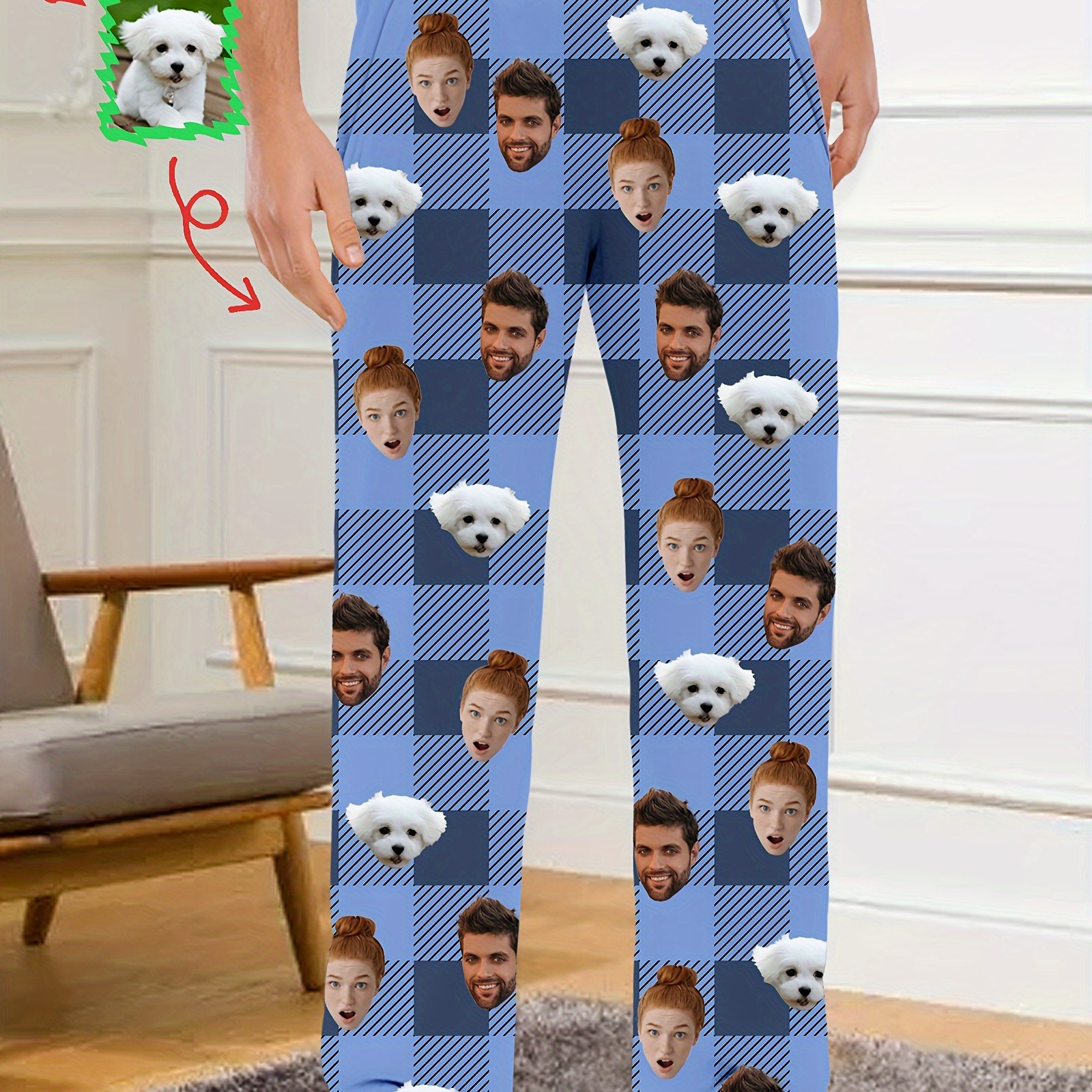 

Custom Men's Pajama Pants - Personalized Photo Sleepwear, Comfortable & Fun Long Lounge Trousers For Christmas Parties