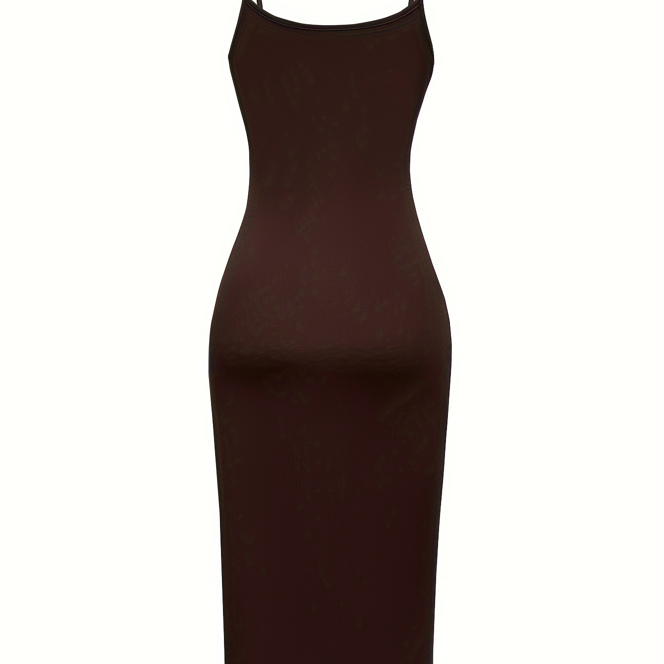

Solid Scoop Neck Cami Dress, Sexy Backless Split Slim Fit Spaghetti Strap Dress For Spring & Summer, Women's Clothing