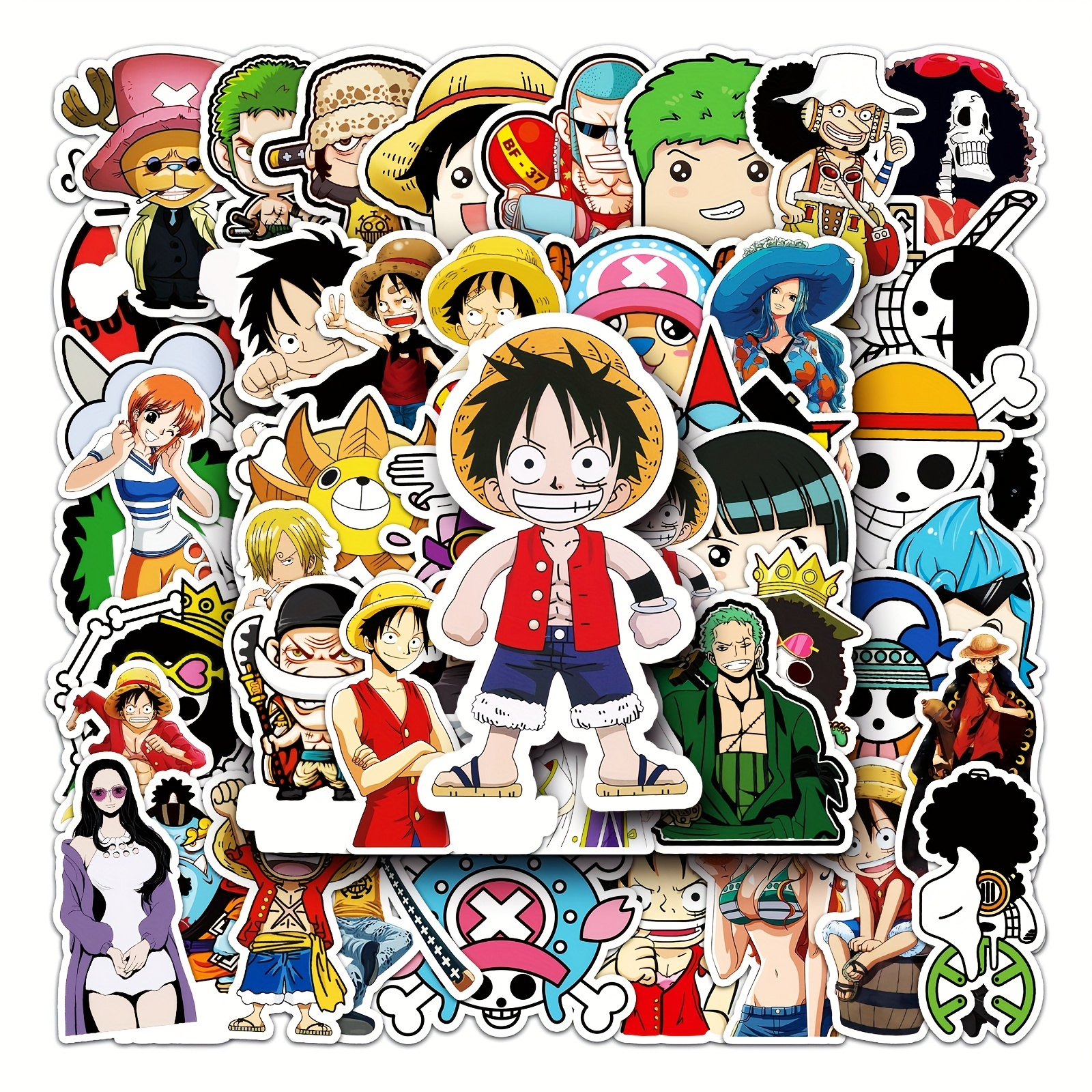 50/100Pcs One Piece Luffy Stickers Anime Sticker Notebook