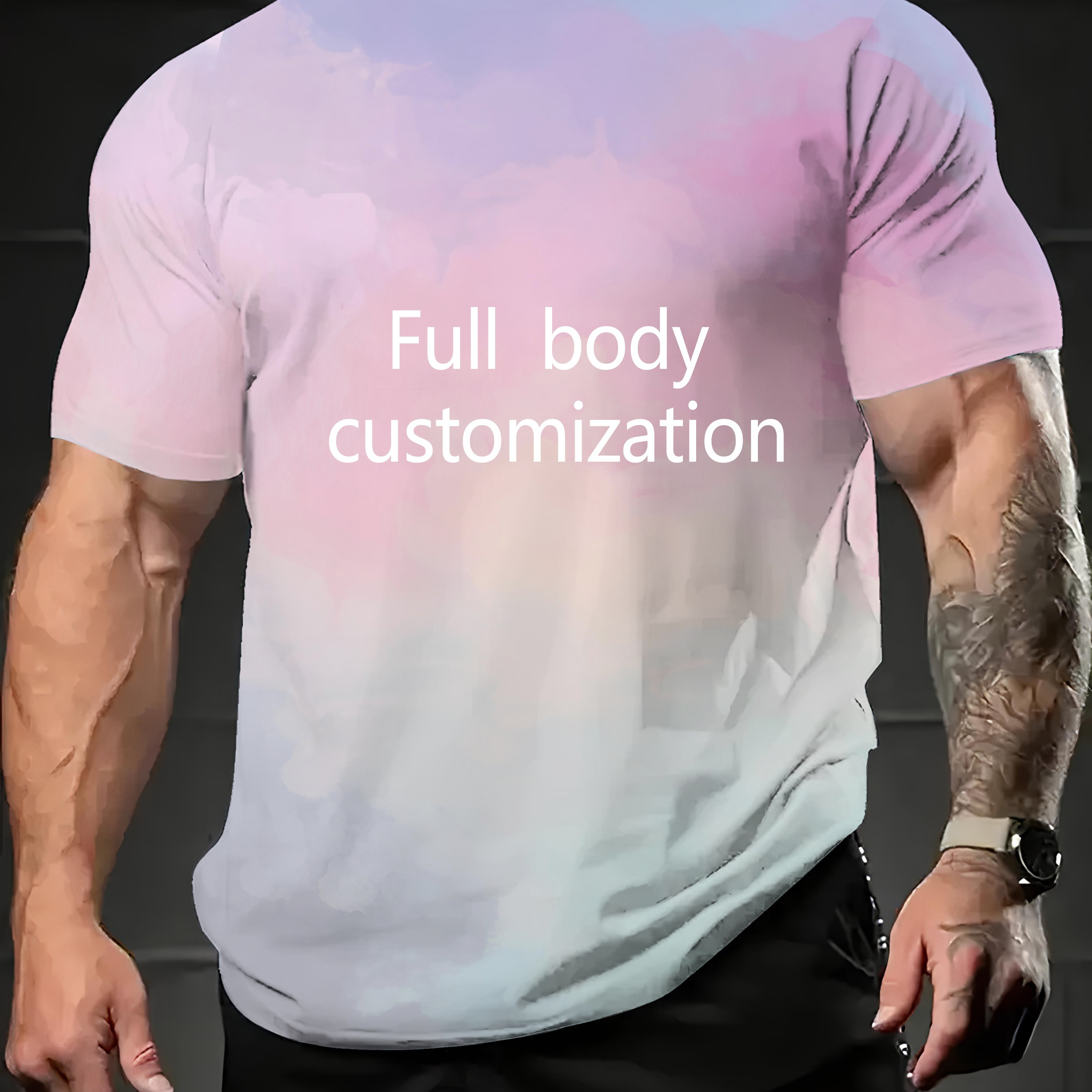 

Customized Pattern Print T-shirt, Men's Casual For Summer, Men's Short Sleeve Top For Daily Activity, Plus Size