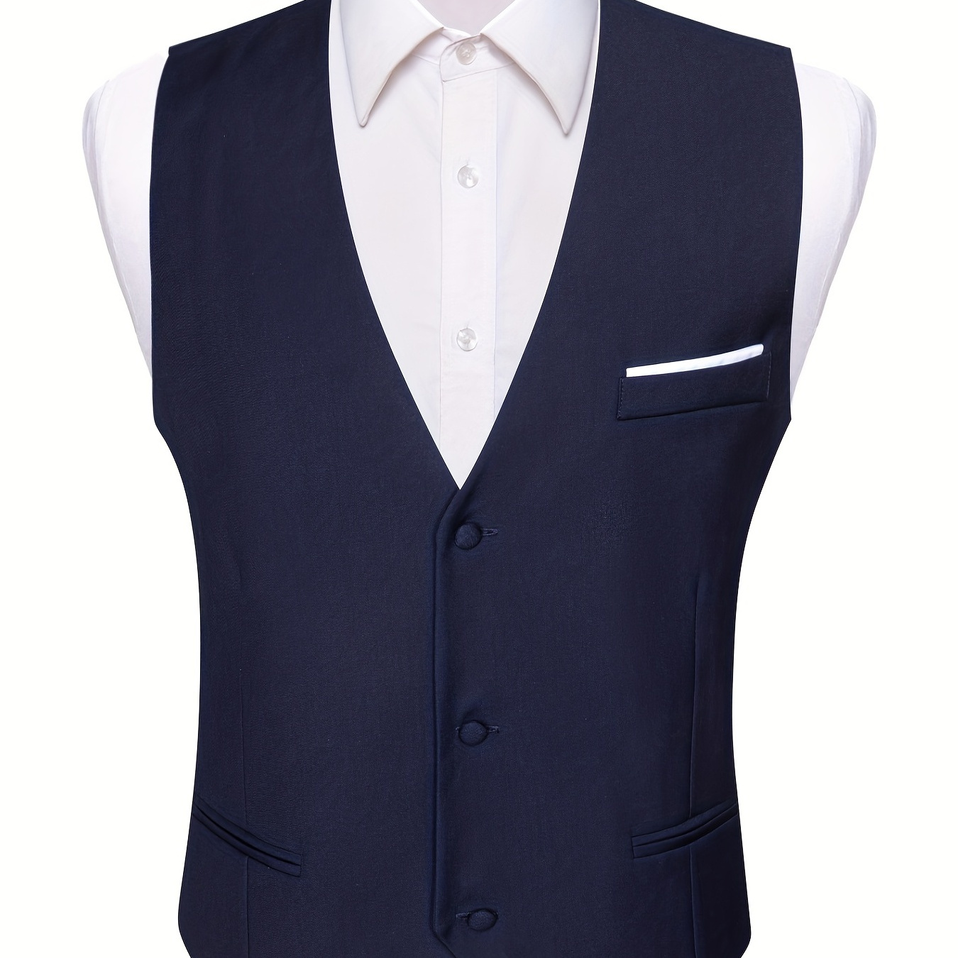 Plus Size Men's V-Neck Suit Vests Fashion Formal Slim Fit Business Dress Vest Waistcoat