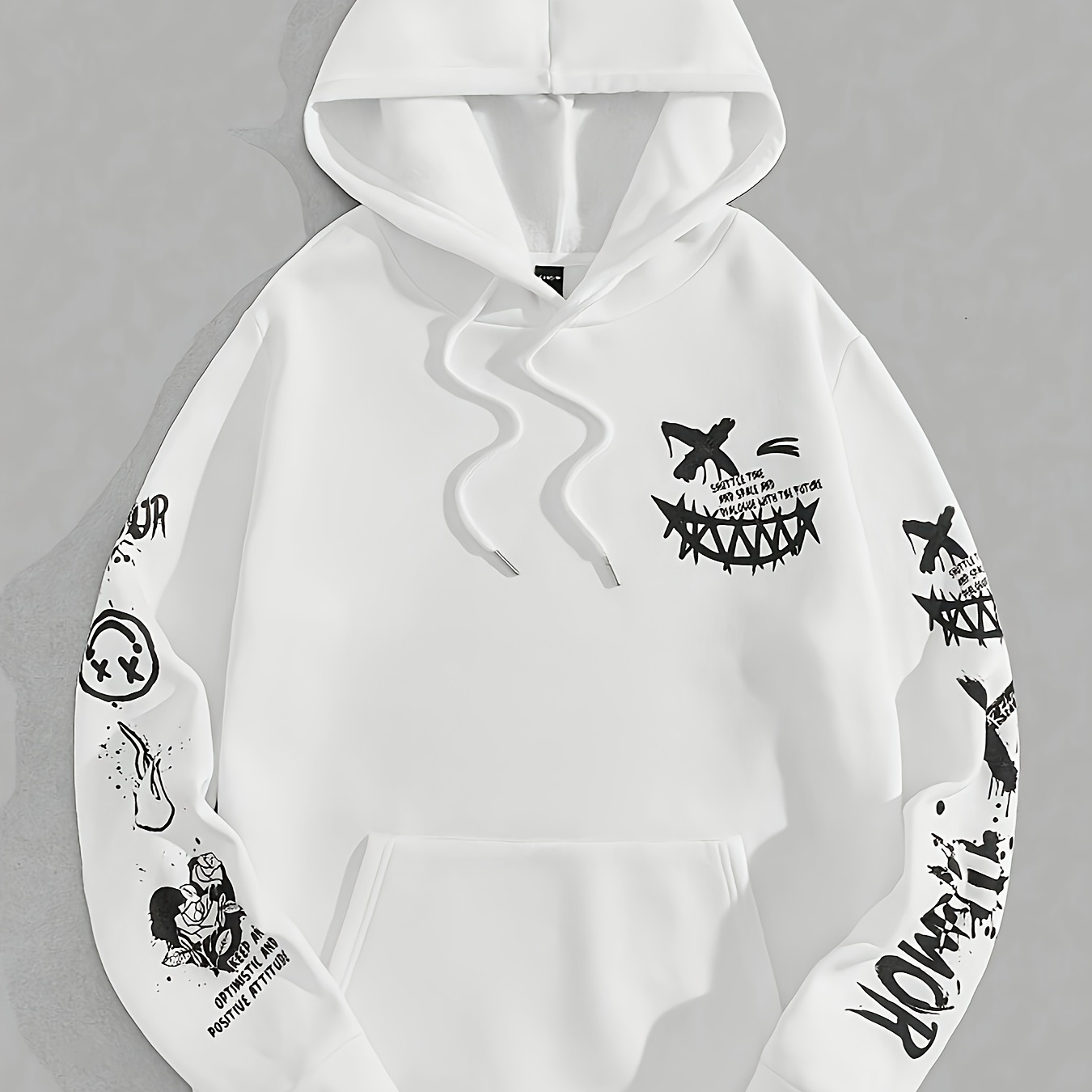 

Letter & Graphic Print Hoodie, Drawstring Casual Hooded Sweatshirt For Winter & Fall, Women's Clothing