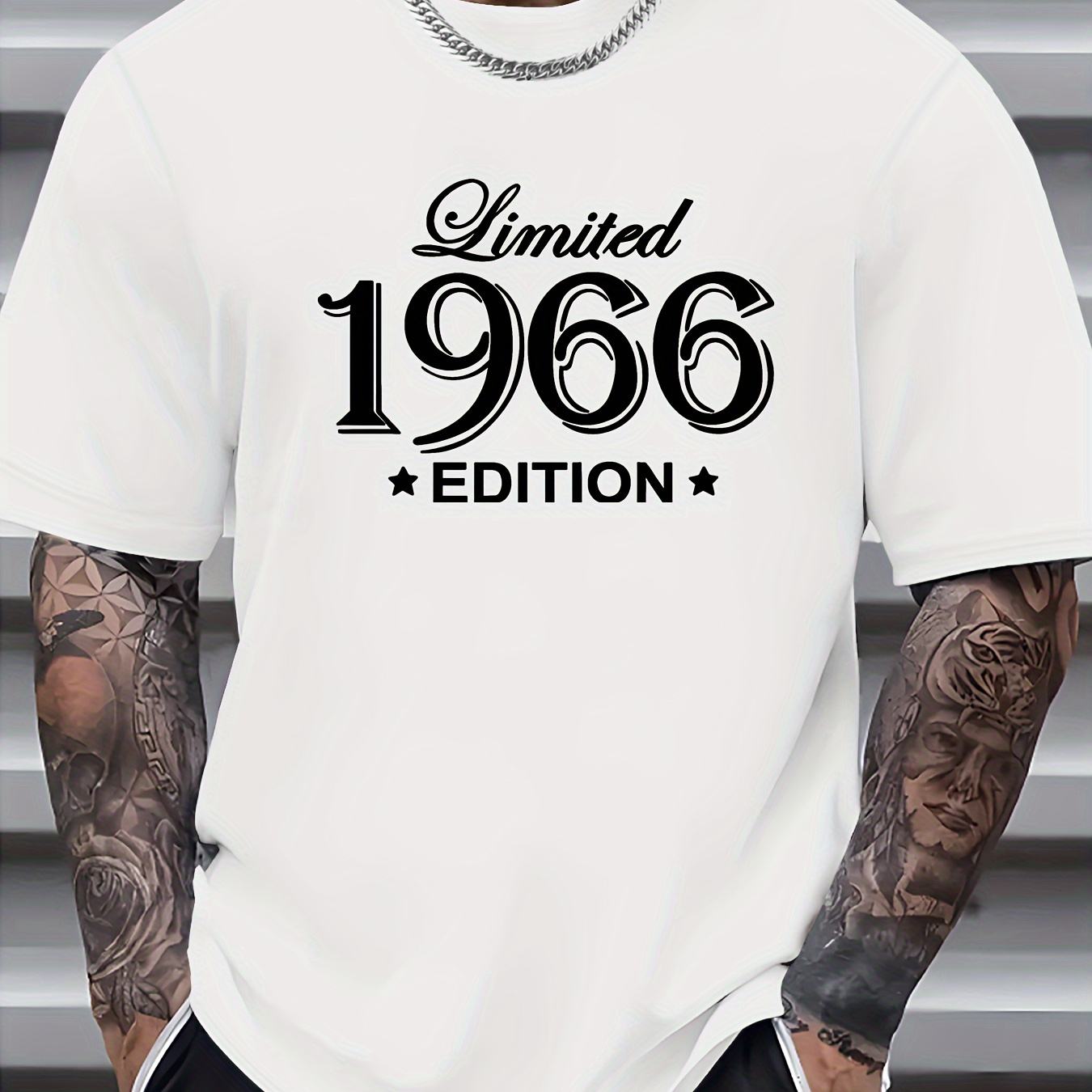 

T-shirt D'été Pour Homme Avec Imprimé Graphique De 1966, Haut Créatif À Manches Courtes Et Col Rond, Vêtements Pour Homme Pour Les Activités En Plein Air