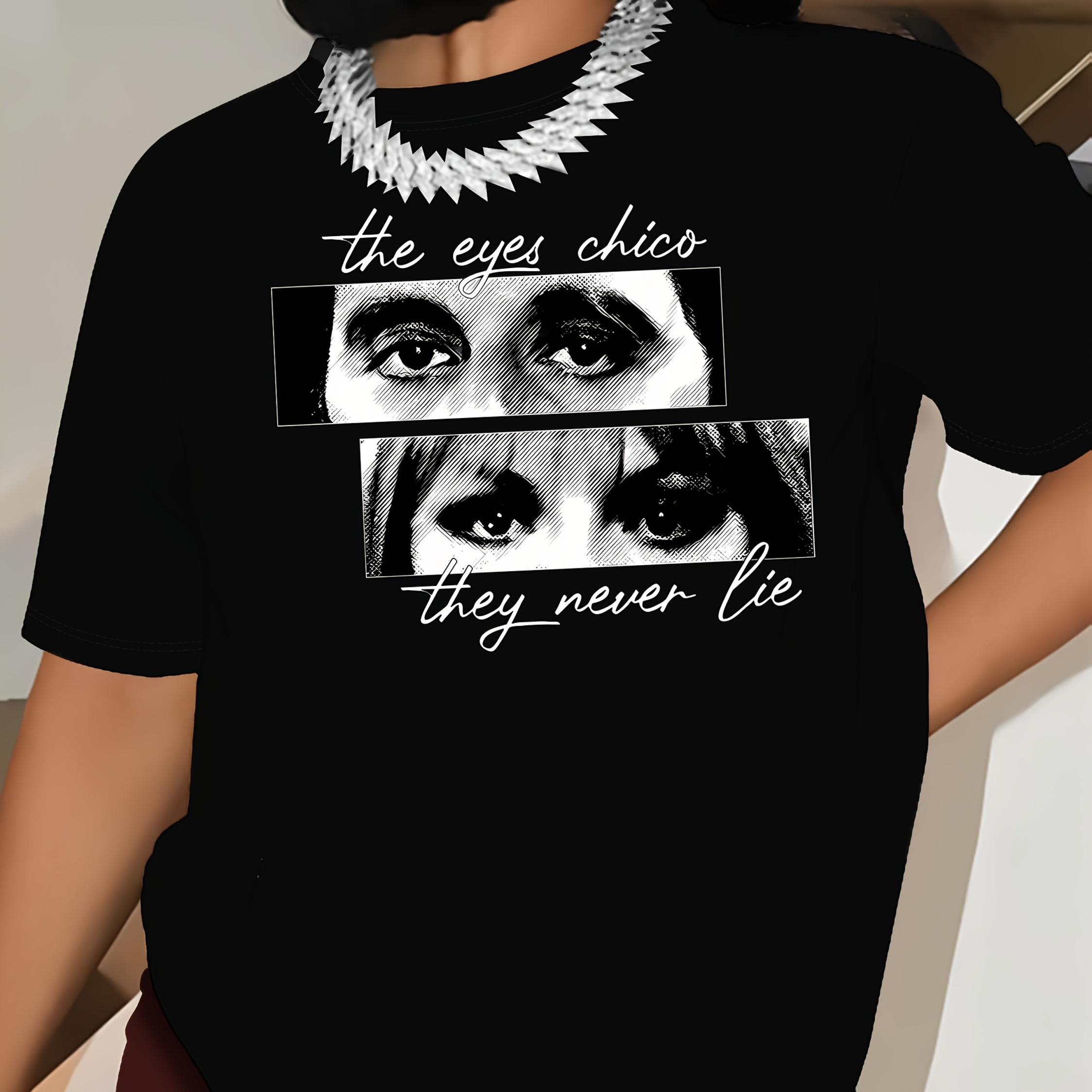 

ne mentent - un t-shirt imprimé avec un motif portrait à manches courtes décontractées et en été.