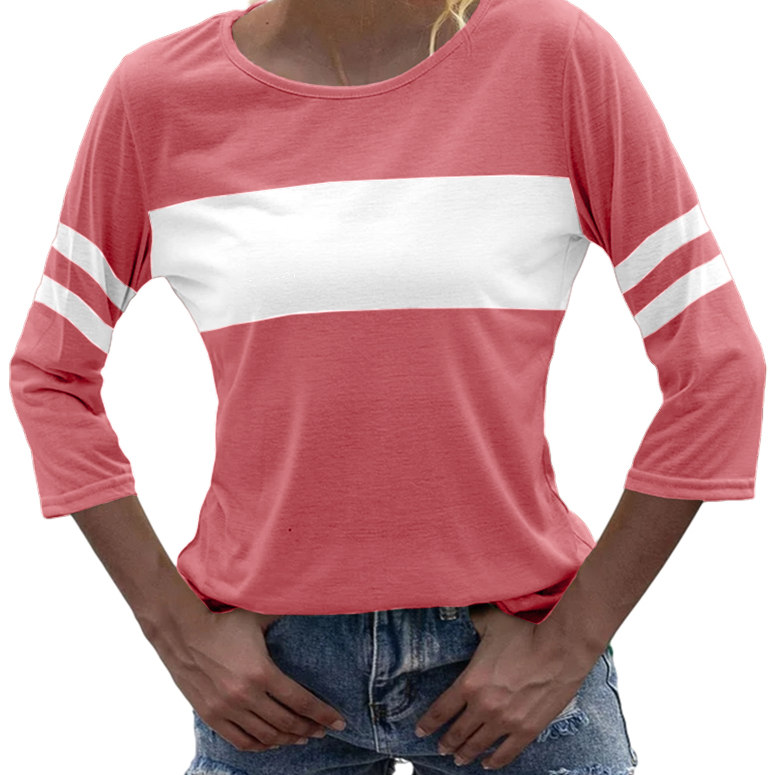 Ropa de mujer tres camisetas básicas de algodón deportivas y