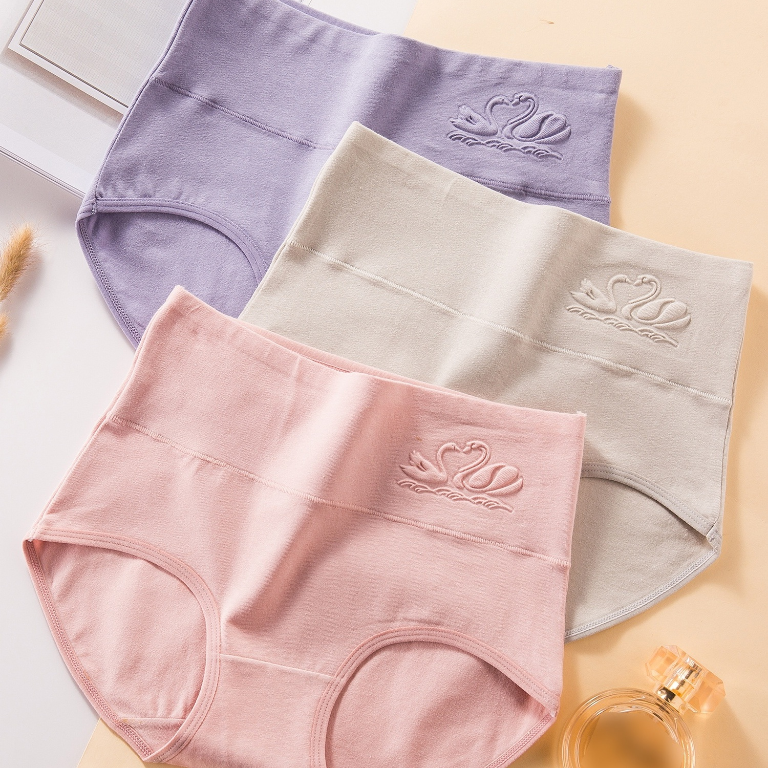 Solid Color Alphabet Waistline Panties Simple Cotton - Temu