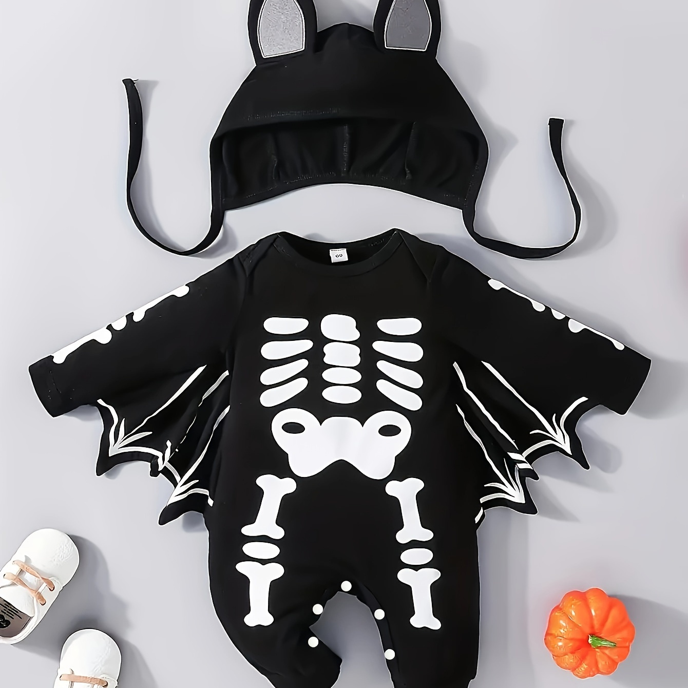 

& Outfit - Bat Skull Long Sleeve + Hat - Clothing For Parties