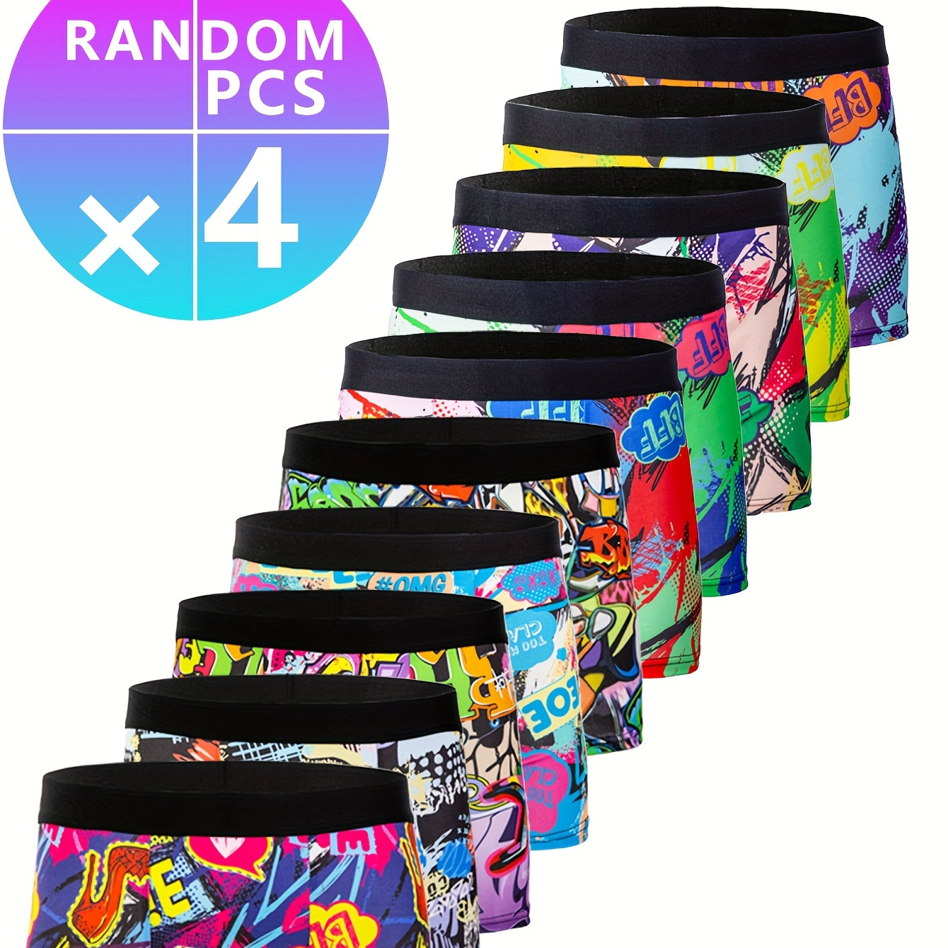 

4- Briefs - Polyester & Elastane , , , Fit, Graphic
