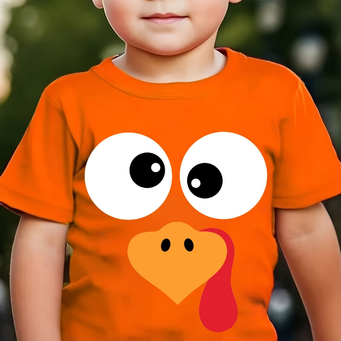 

Festive Thanksgiving Turkey Print T-shirt For Boys - Summer, Regular Fit, Polyester Blend, Animal Pattern, , 12 Years And Under