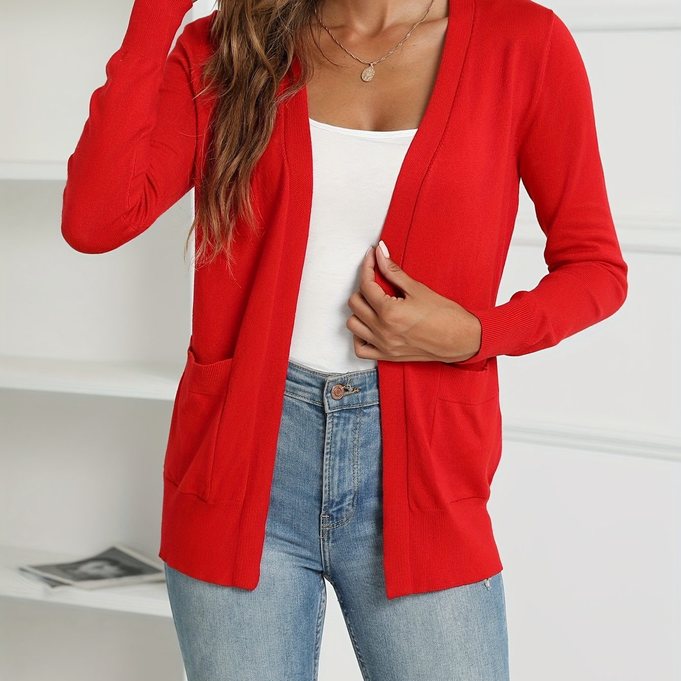 

Women's Open Front Sweater Coat Long Sleeve