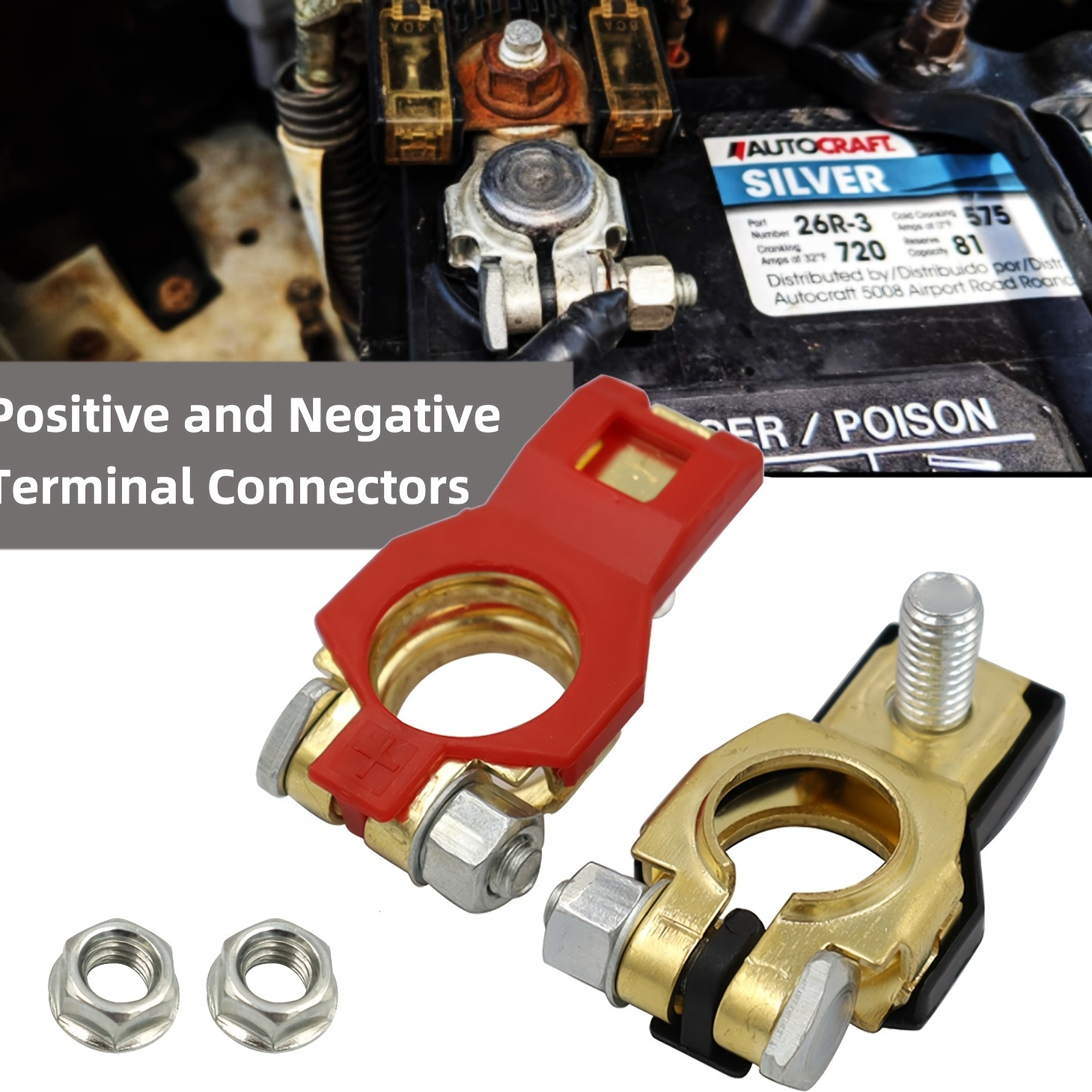 Battery Terminal Clamp Connectors 4 Way Positive Negative - Temu United  Kingdom