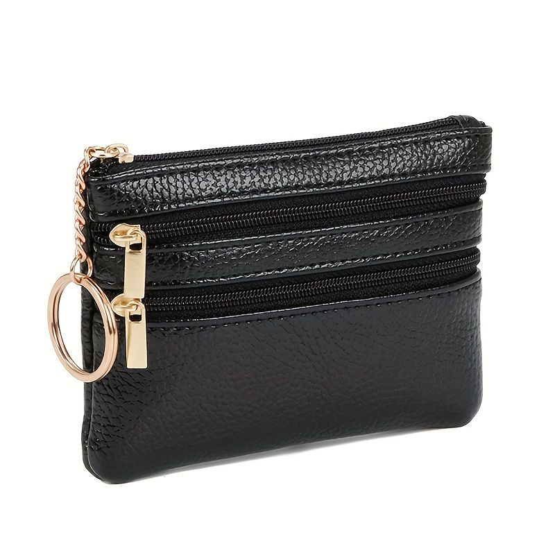 

Women's Simple Mini Coin Purse, Zipper Faux Leather Clutch Purse, Portable Keychain Bag