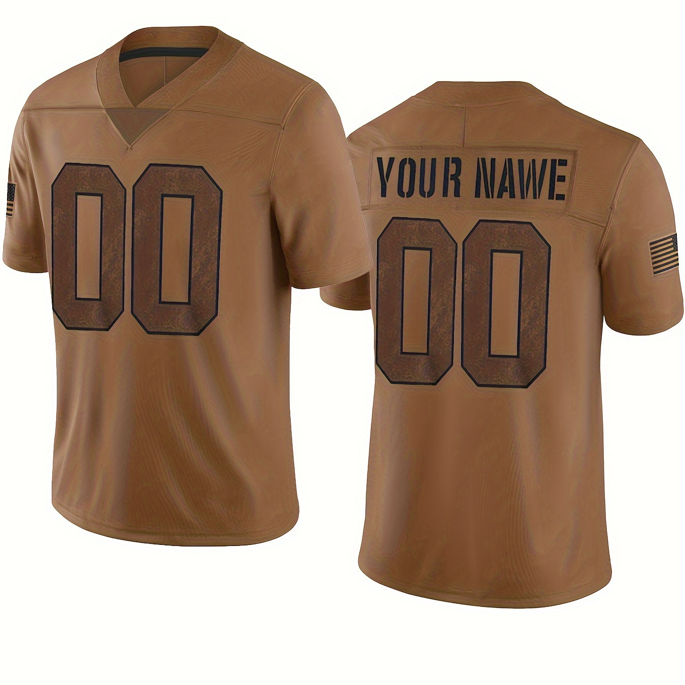 

Men's Customized Name & Number Embroidery Football Jersey, Breathable V-neck Football Shirt For Training &