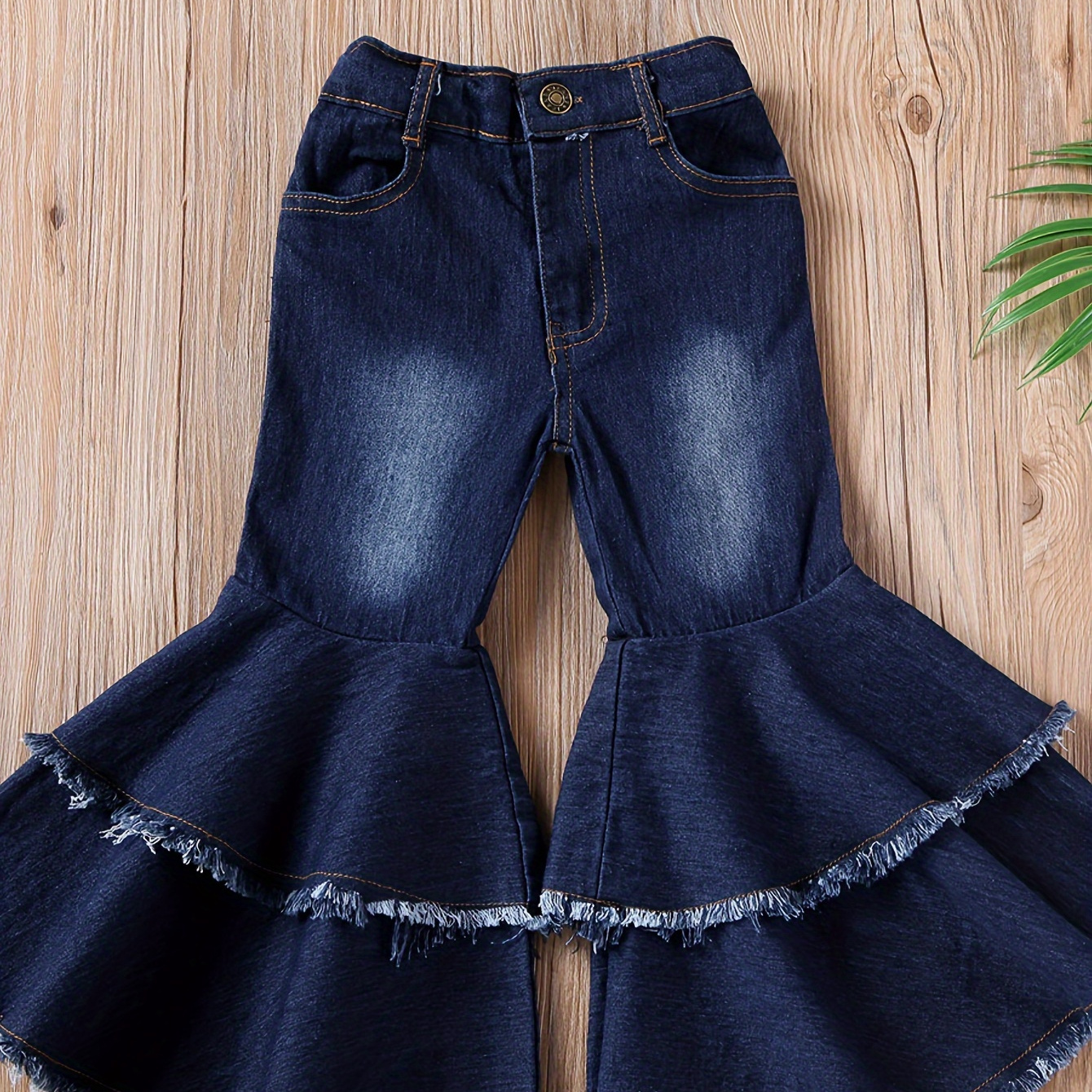 

Baby Girls Bell-bottoms Long Pants, Toddler Wide Leg Jeans, High Waist Winter Flare Trousers