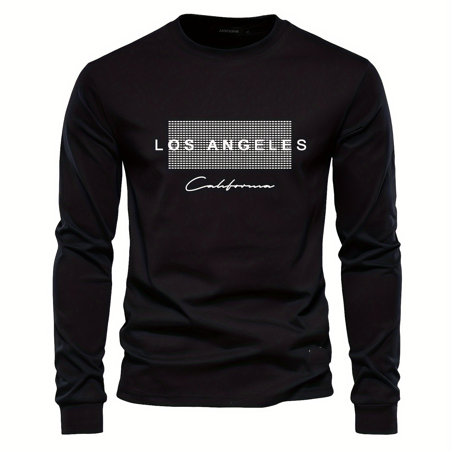 

Modern Style Los Angeles Print Boys Casual Long Sleeve T-shirt, Versatile Comfortable Tee Top, Trendy Perfect Spring/autumn/summer Clothing