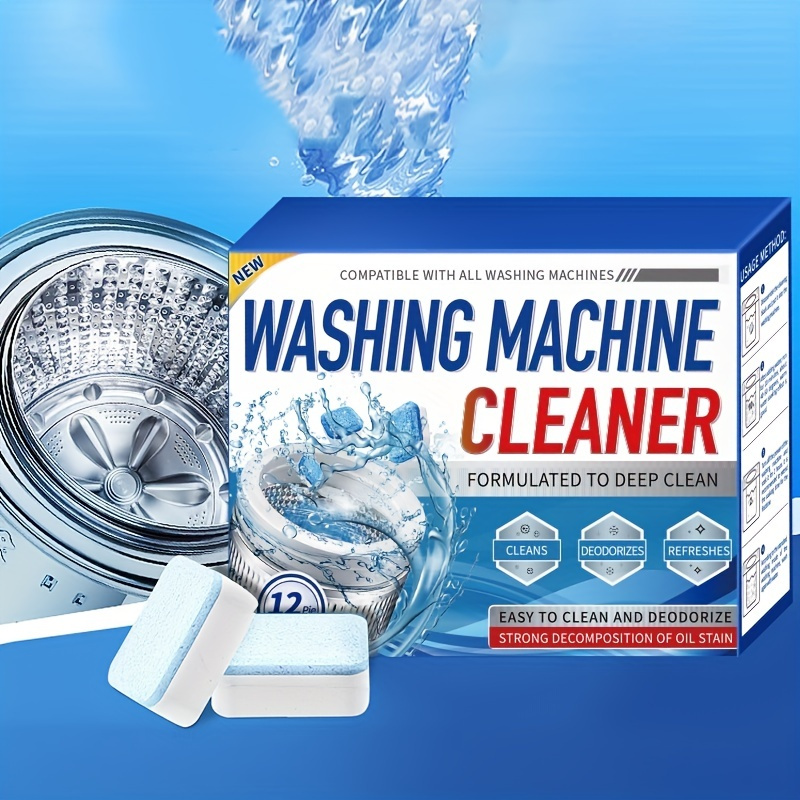 

12pack/24pack Washing Machine Cleaner Descaler, Deep Cleaning Tablets For Front Loader & Top Load Washer, Clean Inside Drum And Laundry Tub Seal