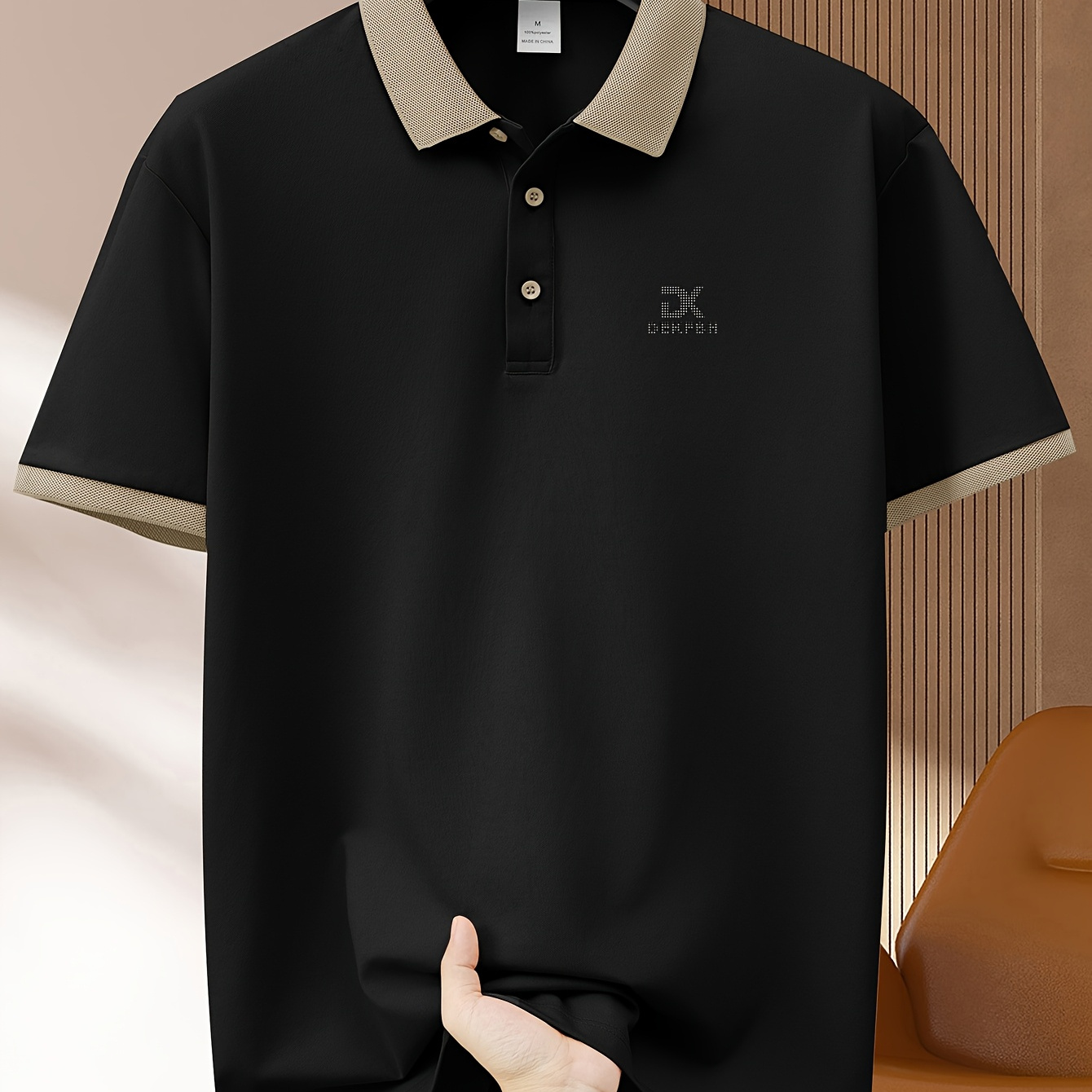 

Men's Golf Shirt, Dx Print Short Sleeve Breathable Tennis Shirt, Business Casual, Moisture Wicking