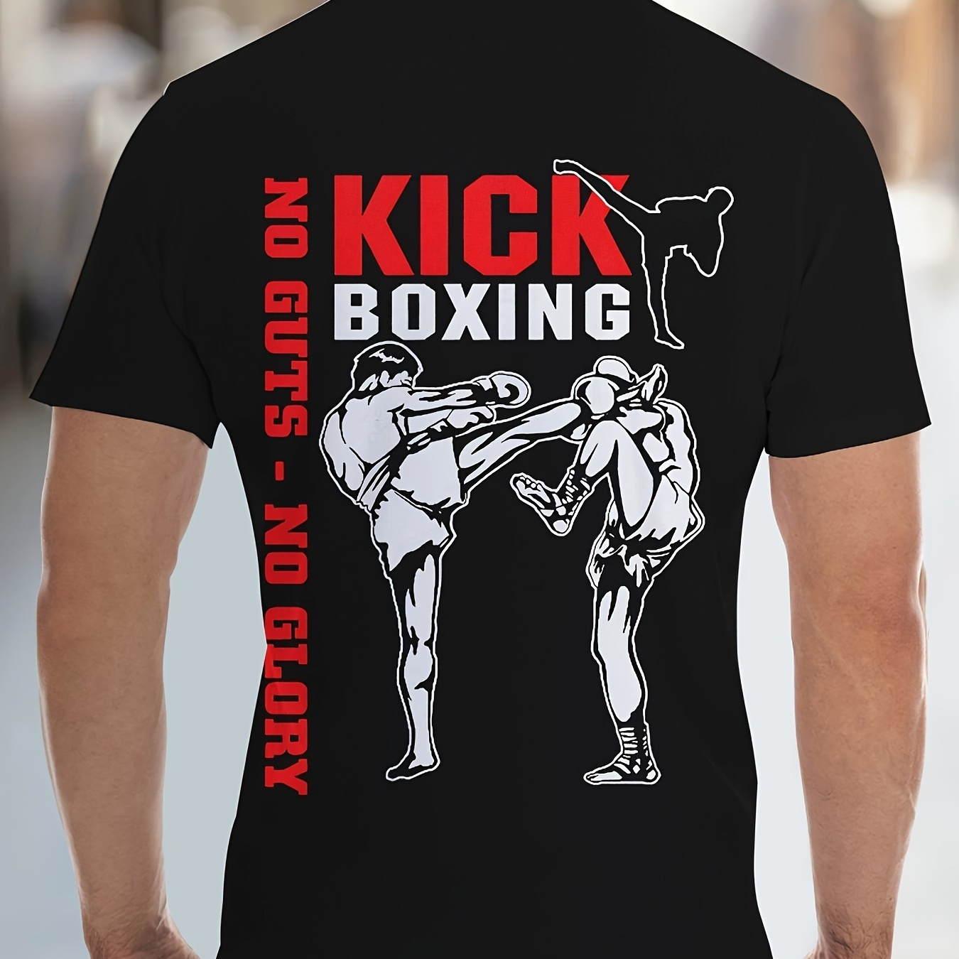 

Men's Kick Boxing Print T-shirt, Casual Short Sleeve Crew Neck Tee, Men's Clothing For Outdoor