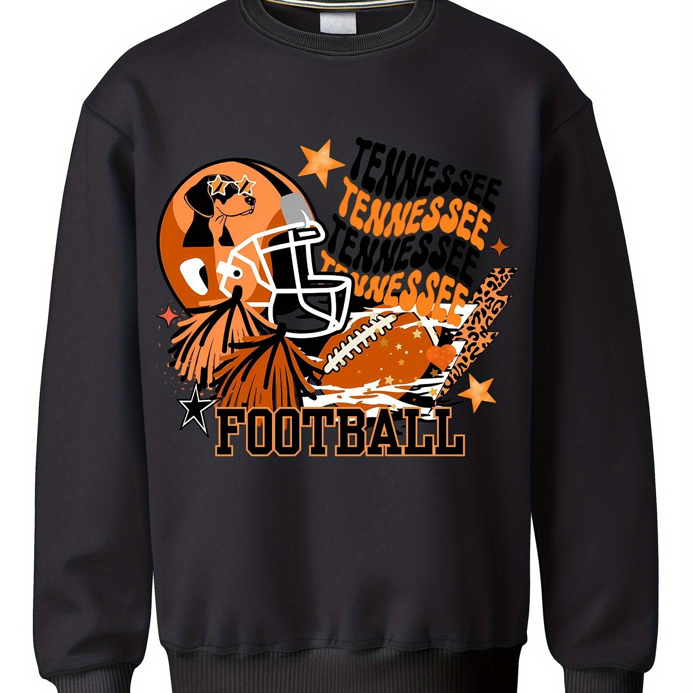 

Tennessee Football Printed Casual Fashion Commuter Sports Men's Long Sleeve Comfortable Sweatshirt Spring And Autumn Casual Tops Pattern Sweatshirt