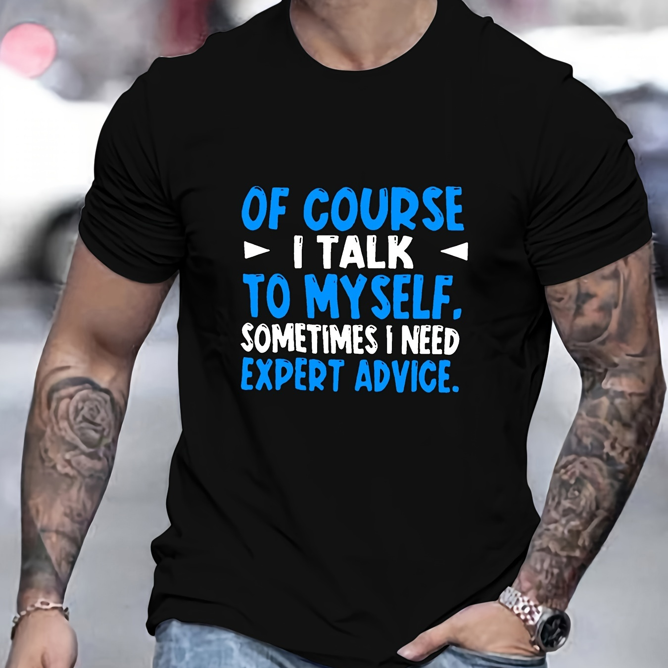 

Funny 'i Need Expert Advice' Print Tee Shirt, Tee For Men, Casual T-shirt For Summer Spring Fall, Tops As Gifts