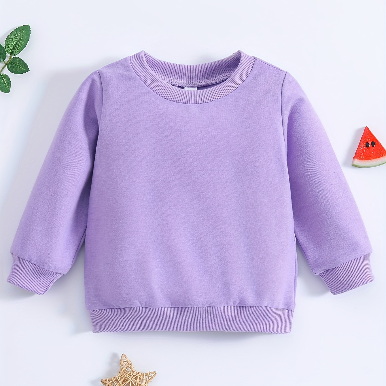 

Solid Color Sweatshirt For Infants & Toddlers, Casual Long Sleeve Top, Baby Boy's Clothing
