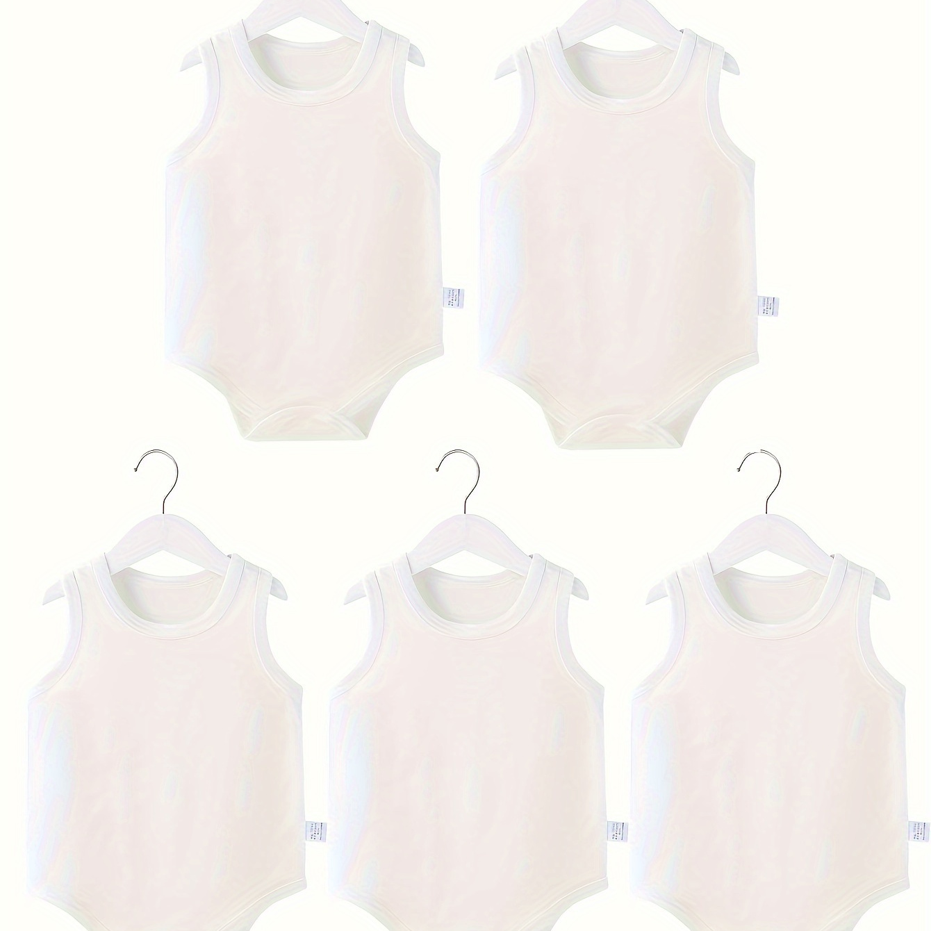 

Baby Girls' Bodysuits 5 Pack Neutral Baby Clothes No Sleeve Undershirt