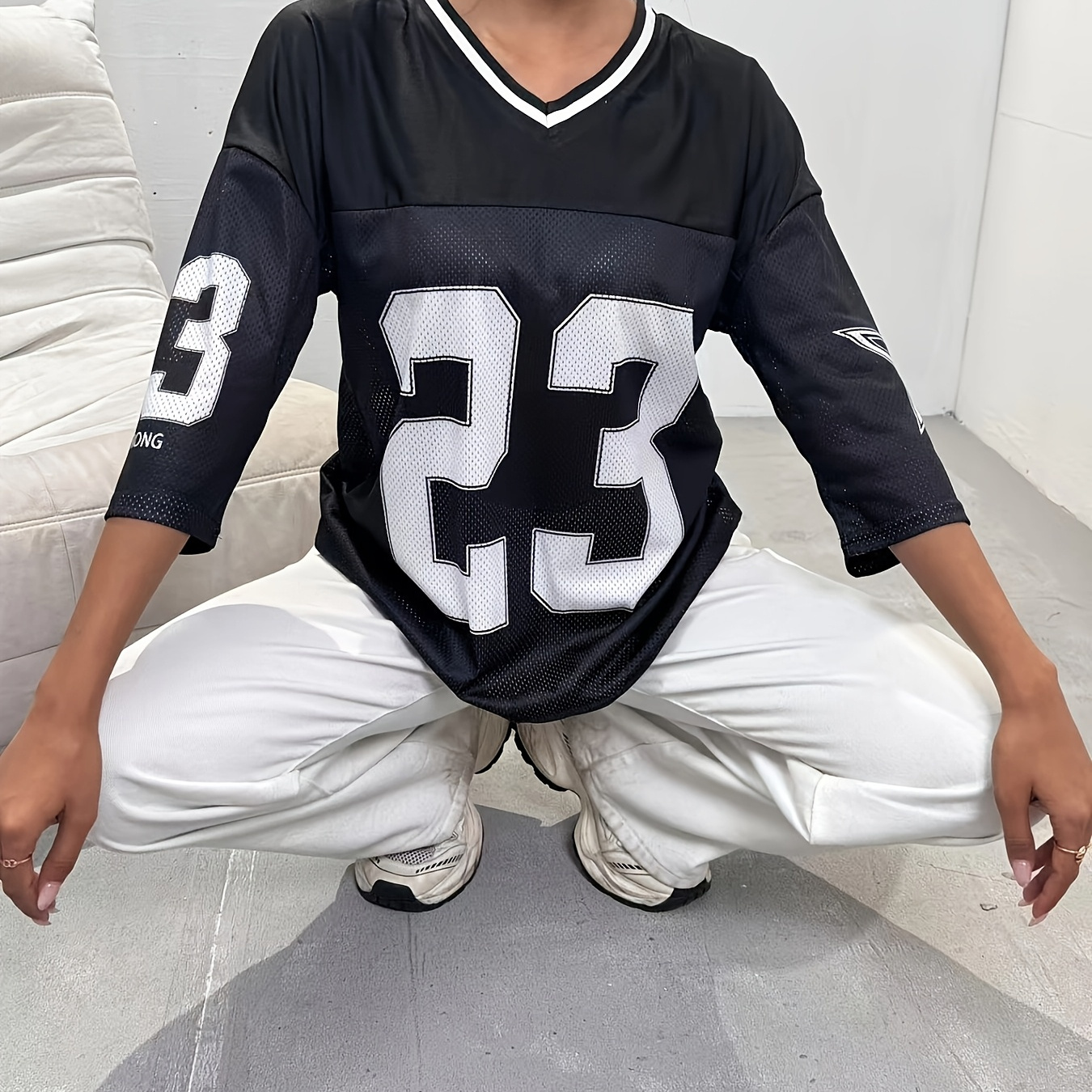 

T-shirt en à Imprimé Lettres de Mode pour Femme