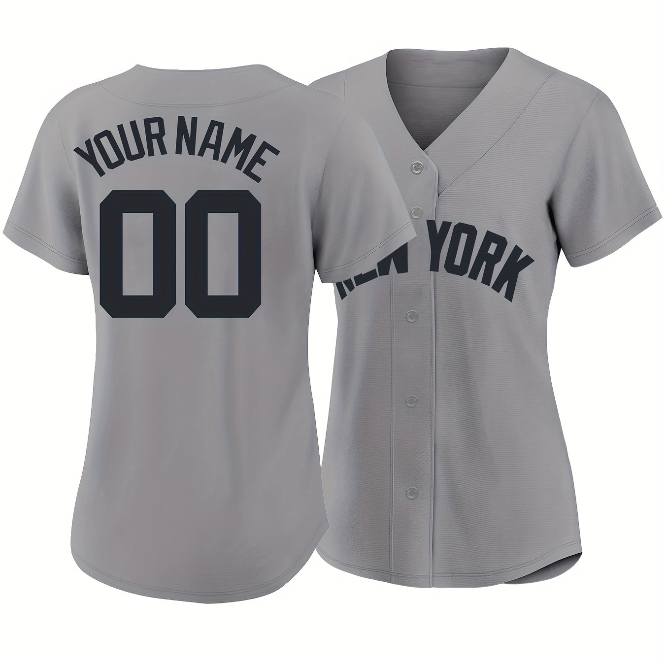 

Customizable Women's Baseball Jersey, Custom Name And Number, Embroidered Letters, Soft Fabric, Button Closure, V-neck Design, Athletic Style