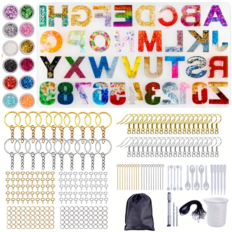 26 Letters Silicone Alphabet Resin Molds Kit Fancy Letter - Temu