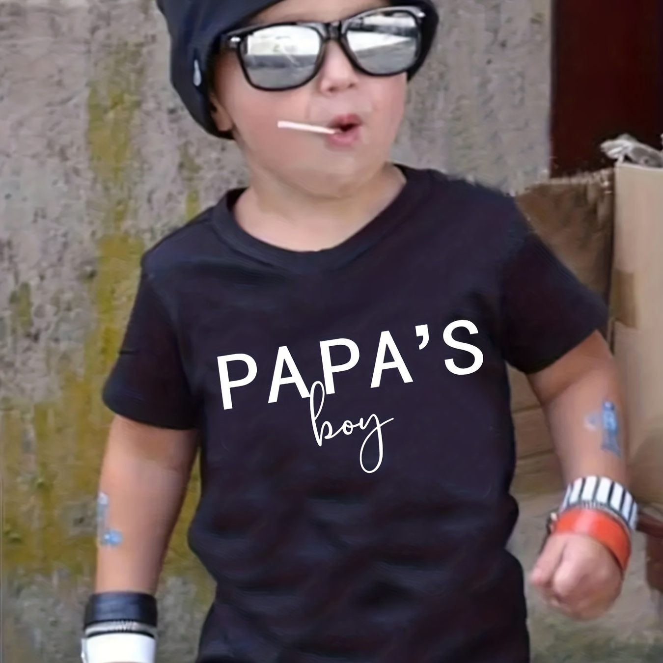 

Boys "papa's Boy" T-shirt Tee Top Short Sleeves Crew Neck Summer Casual Kids Clothes