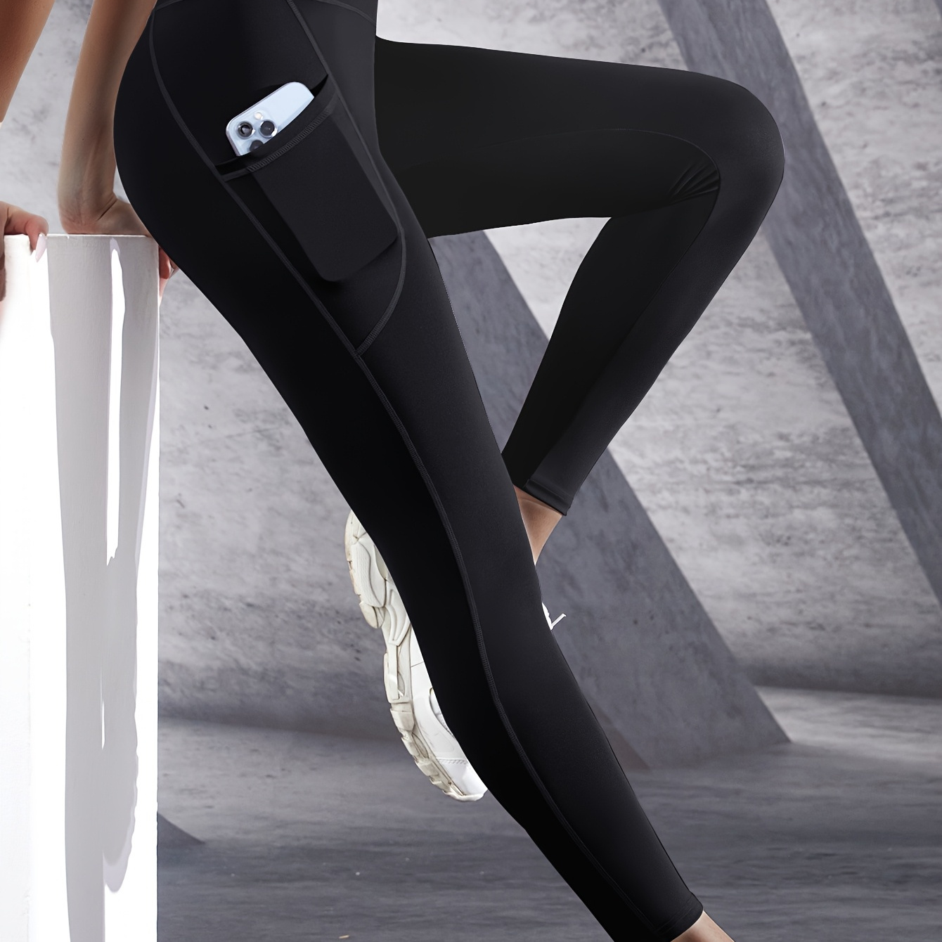 

High Stretch Slim Fit Fitness Pants, Yoga Leggings With Pockets, Women's Sportswear