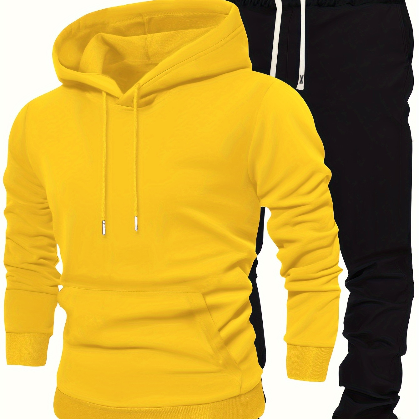 

Men's 2pcs Outfits, Casual Hoodies Long Sleeve Hooded Sweatshirt And Sweatpants Joggers Set For Winter Fall, Men's Clothing