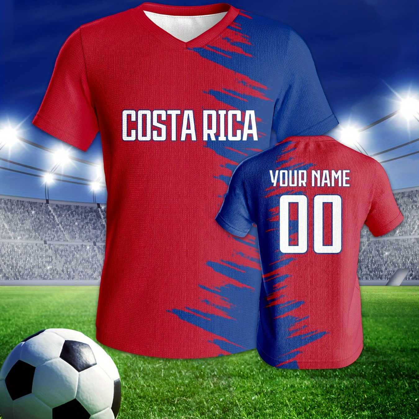 

Custom Men's Soccer Jersey - Breathable, Comfortable V-neck With Personalized Name & Number Print For Training & Matches