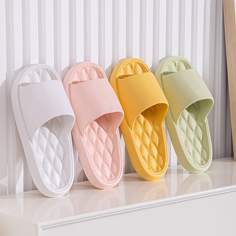 Cute Cartoon Eva Pillow Slides, Open Toe Soft Sole Quick Drying Bathroom  Shoes, Comfy Indoor Shower Slides - Temu Spain