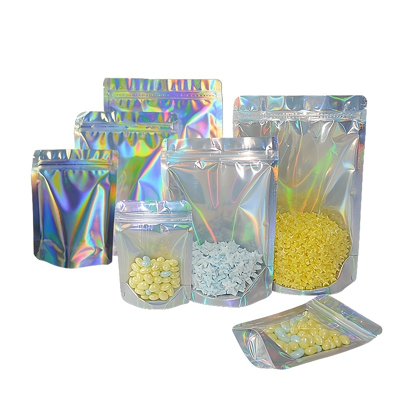 100 unidades de bolsas de celofán de plástico transparente con cierre de  cremallera, bolsa de almacenamiento de embalaje duradero (6.3 pulgadas)