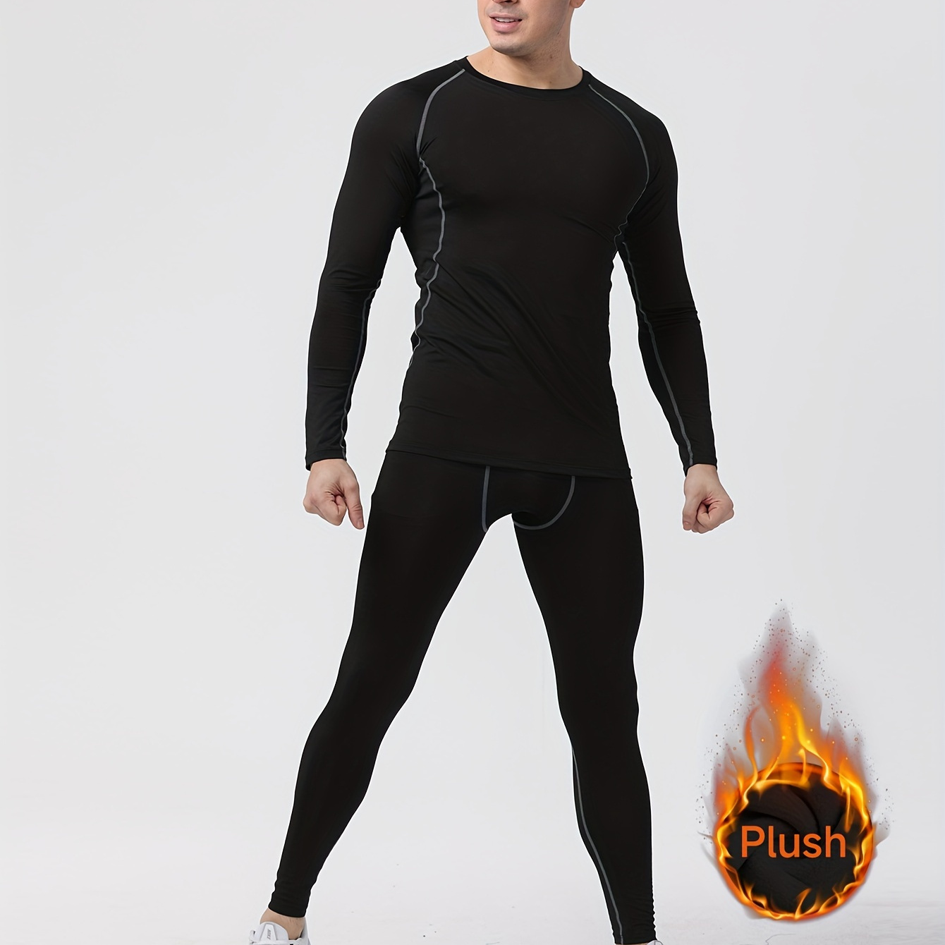 

Sports Warm Underwear Set: Quick-drying Plus Velvet Top + High Breathable Underpants, Suitable For Outdoor Sports