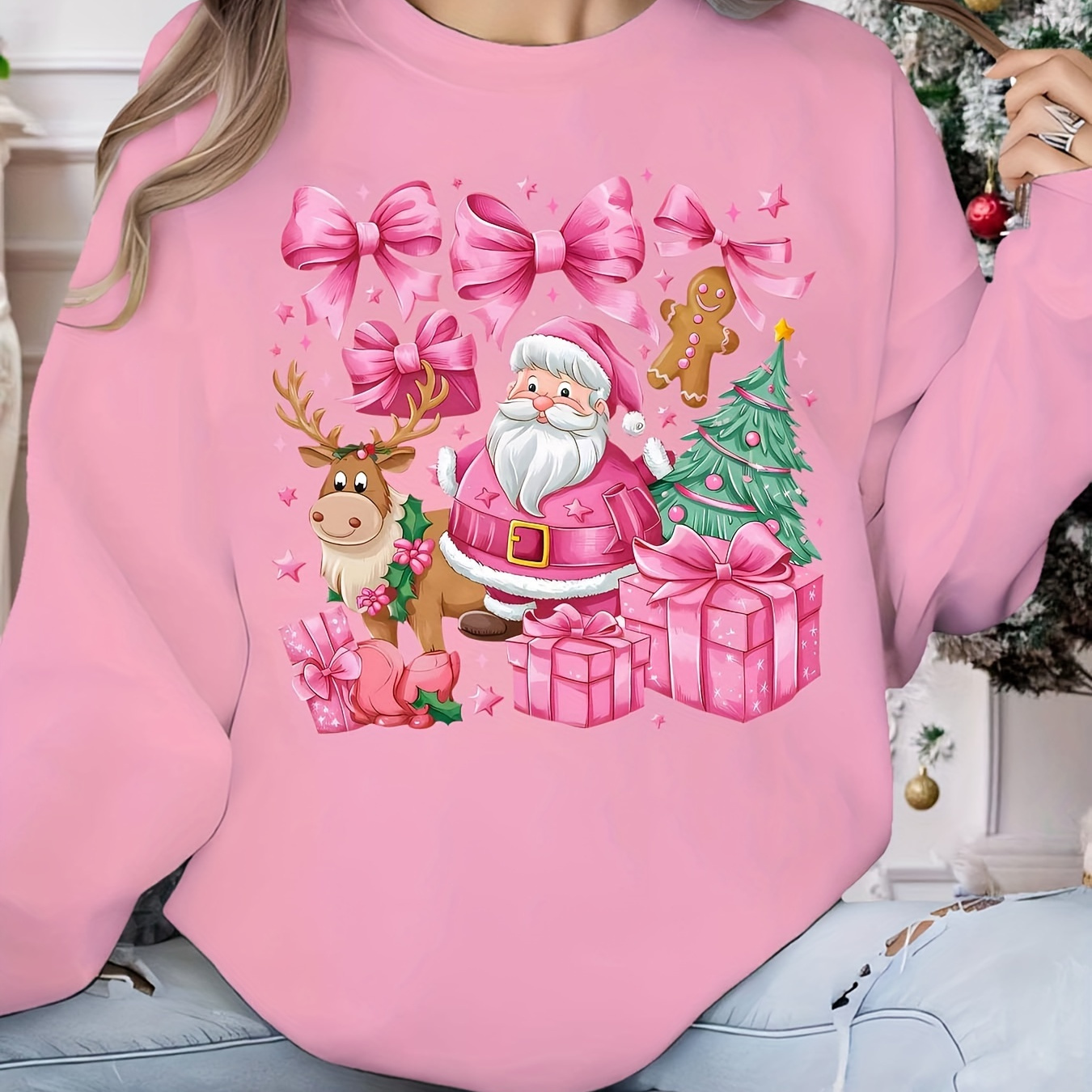 

's Christmas Santa & Sweatshirt - , Long Pullover For Fall/