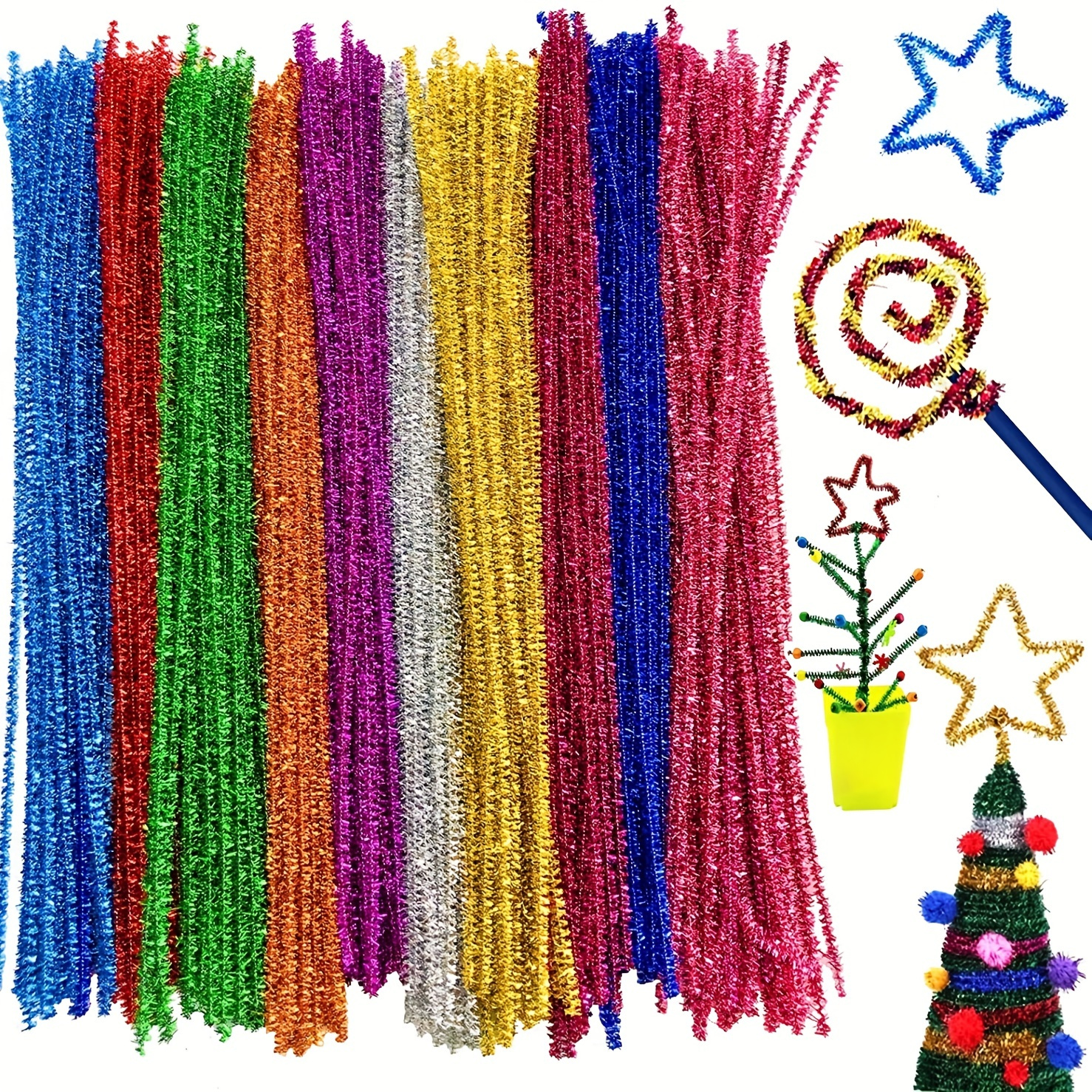 Menkey 200psc Dark Blue Pipe Cleaners, Chenille Stems, Pipe Cleaners for Crafts, Pipe Cleaner Crafts, Art and Craft Supplies.