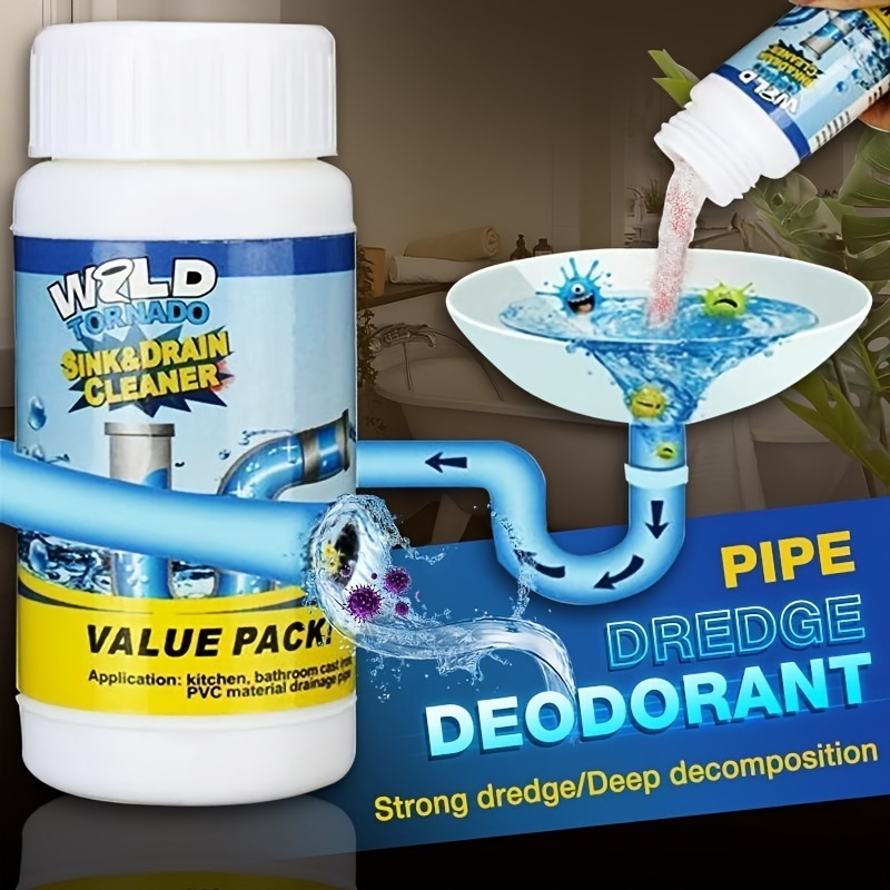  ZMPDJG Powerful Pipe Dredging Agent, Sink and Drain Pipe  Dredging Powder Pipe Dredge Agent, Pipe Dredging Agent, All Around Powerful  Drain Cleaner Pipeline, Kitchen Sink Drain Cleaner (*1) : Health 