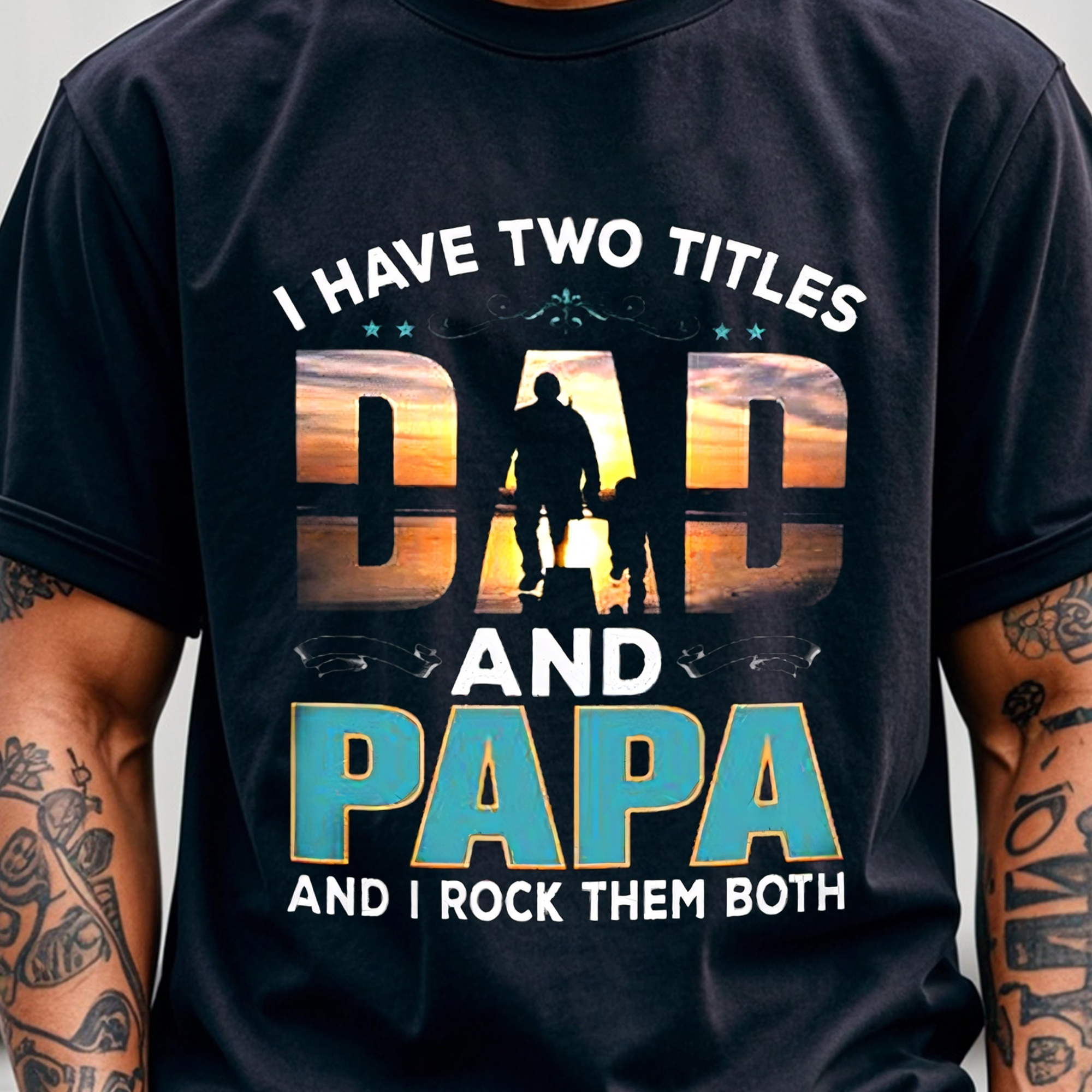 

Papa Has 2 Titles Is Dad Dad Birthday Gifts Shirt From Daughter Wife T-shirts For Men Mens Cotton T-shirts Crew Neck Casual T-shirt Soft 100% Cotton Funny T-shirts Gym-friendly Running