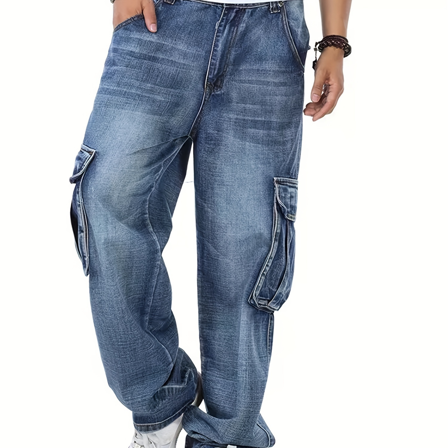 

Straight-leg Jeans - Rayon , Non-stretch Denim With Modal & Rayon, Machine Washable, Solid Color, , Casual Streetwear Pants