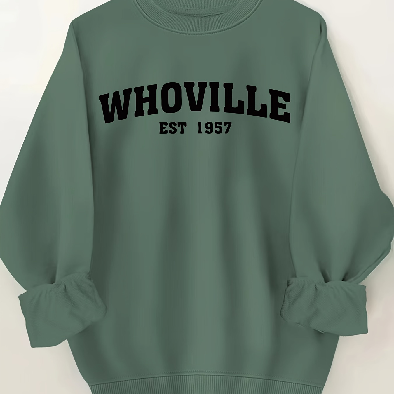 

Women's Casual Letter Print Sweatshirt - Crew Neck, Long Sleeve, Polyester , Machine Washable - Fall & Spring