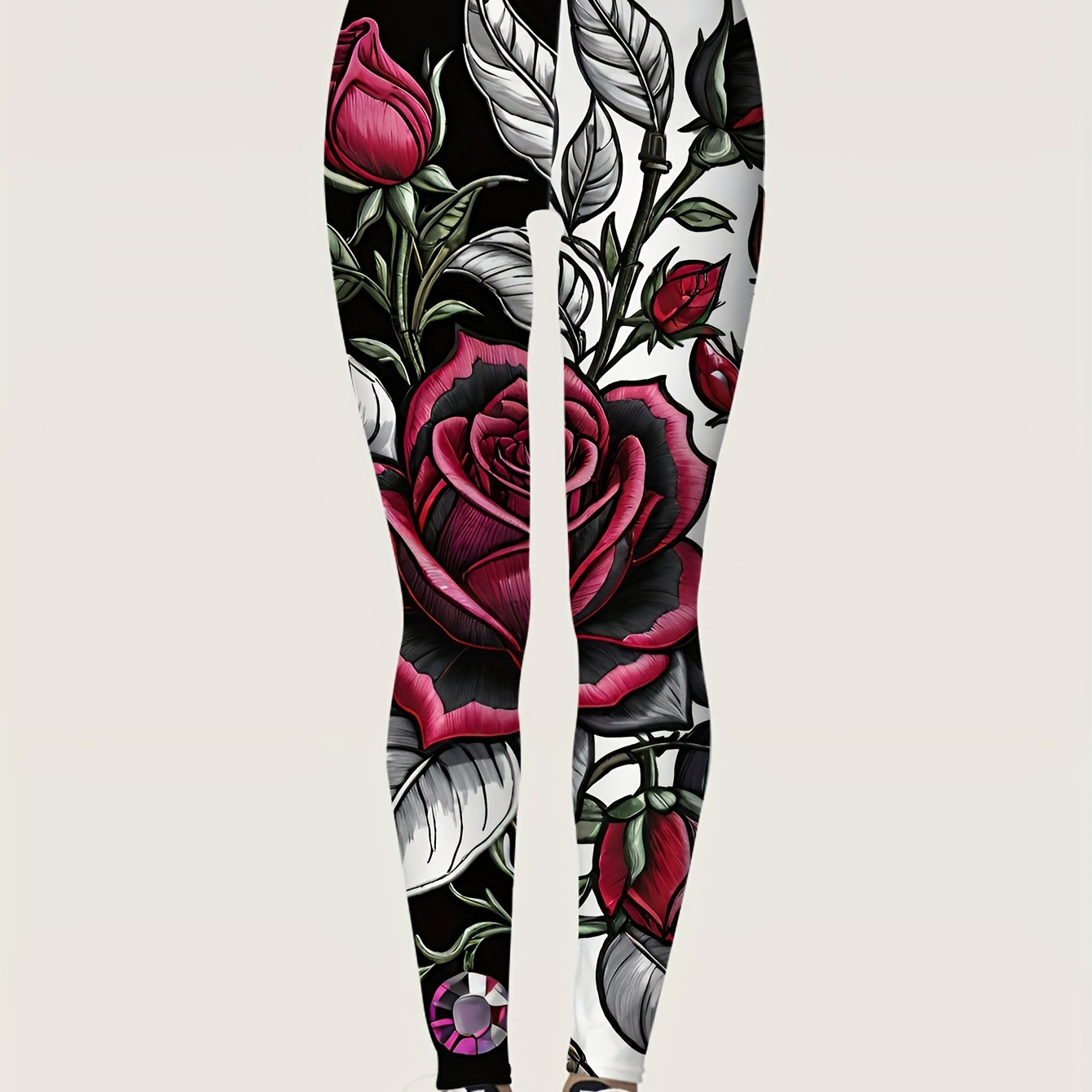 

Floral Print Skinny Leggings, Casual Every Day Stretchy Leggings, Women's Clothing