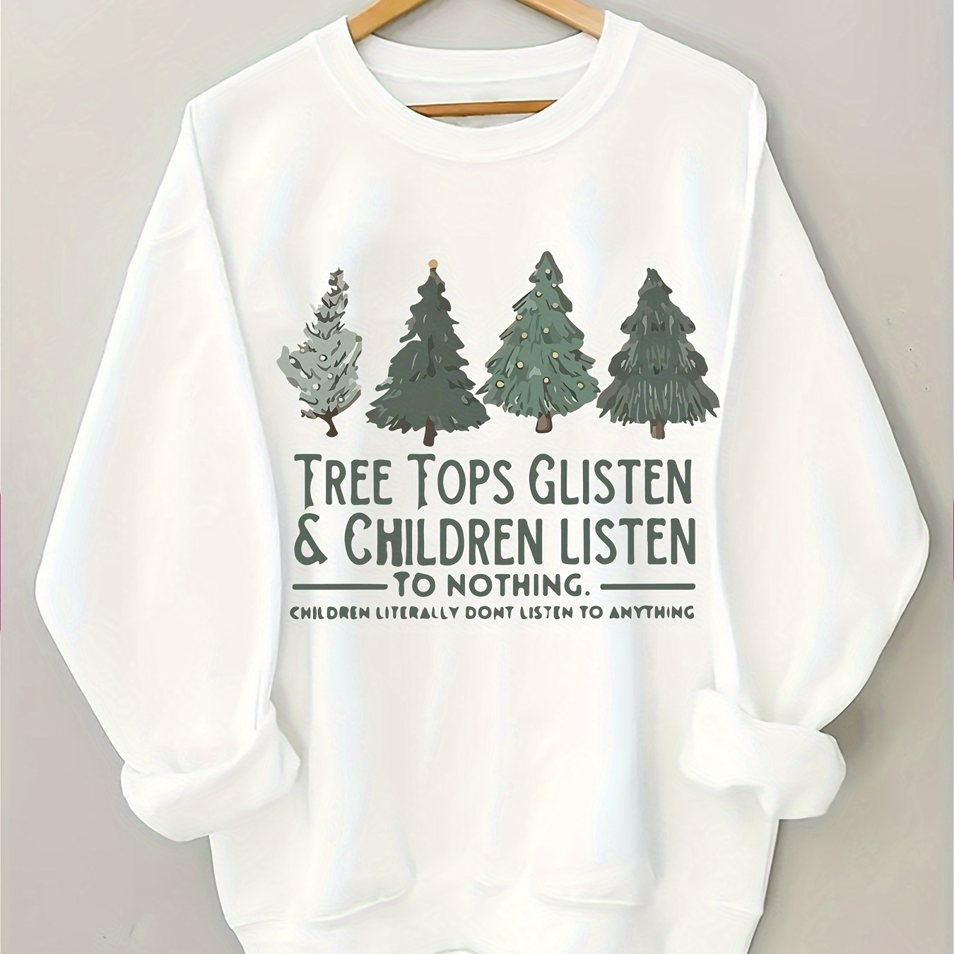 

Christmas Tree Sweatshirt For Women - Polyester , , For Fall/