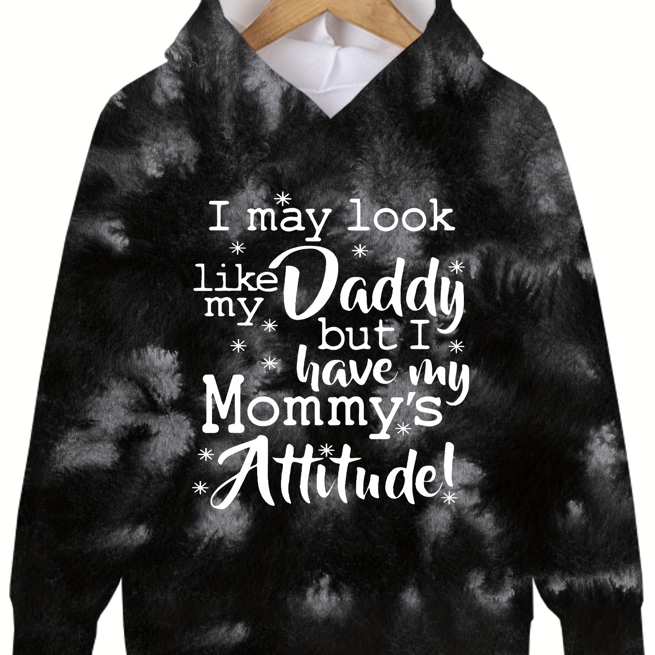 

I May Look Like My Daddy... Print, Girls Trendy & Casual Long Sleeve Hoodie For Fall & Winter, Girls Clothes